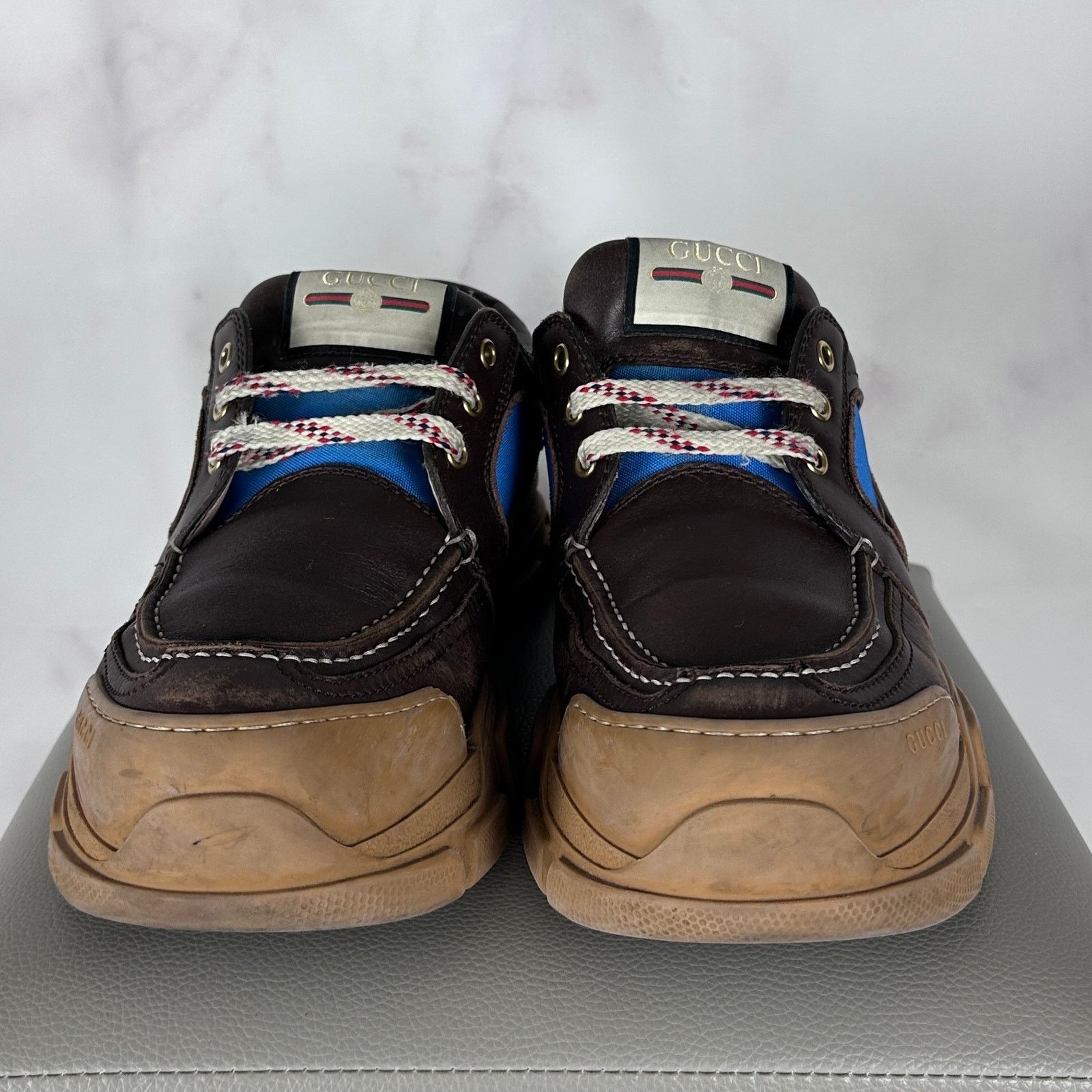 Gucci Boatrek Brown Leather Sneaker Size US 7 / EU 40 - 7 Thumbnail