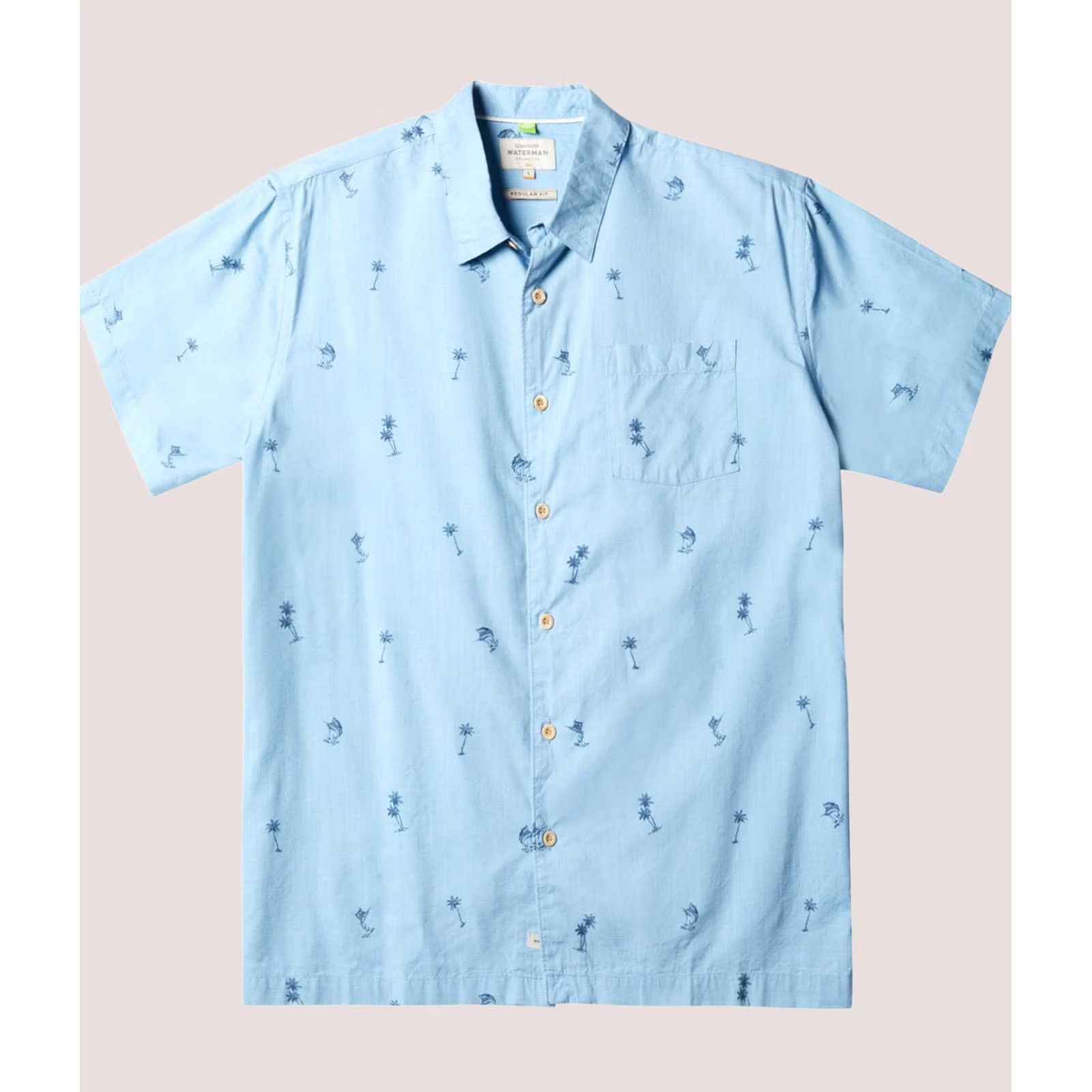 Quiksilver Quiksilver Mens Sail Palm Button Up Shirt 2XL medblue Size US XXL / EU 58 / 5 - 1 Thumbnail