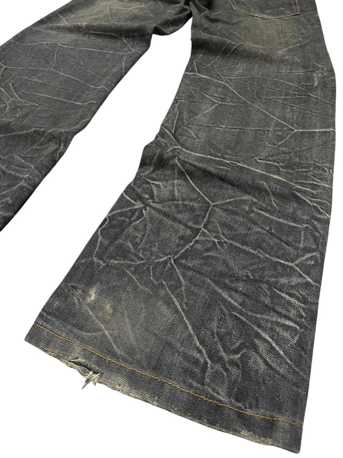 Le Grande Bleu (L.G.B.) Nylaus Japan Double Waist Wrinkled Whisker Faded Wash Jeans Size US 30 / EU 46 - 15 Thumbnail