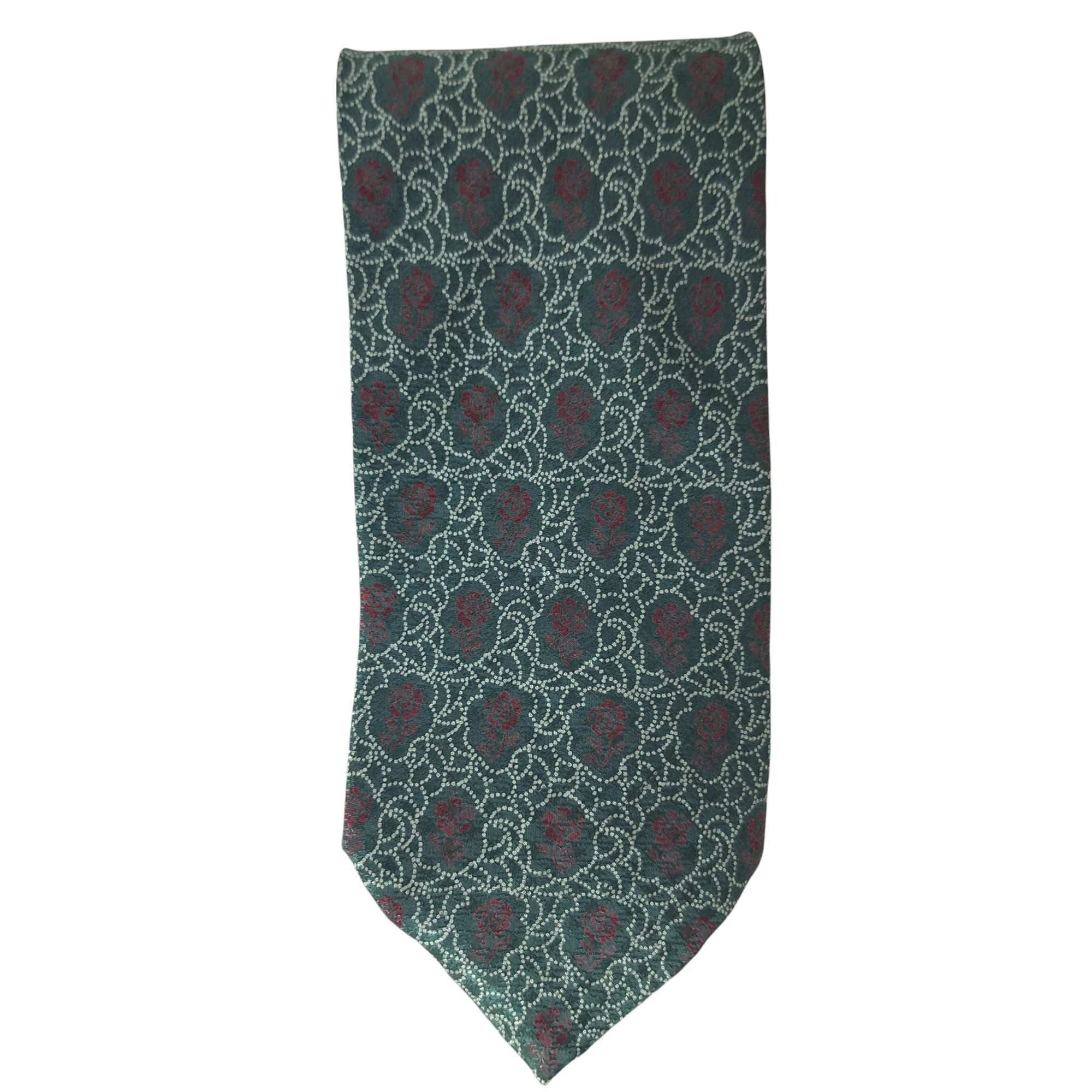 Valentino Vintage Valentino Cravatte Tie Silk Made in Italy Green Red Size ONE SIZE - 4 Thumbnail