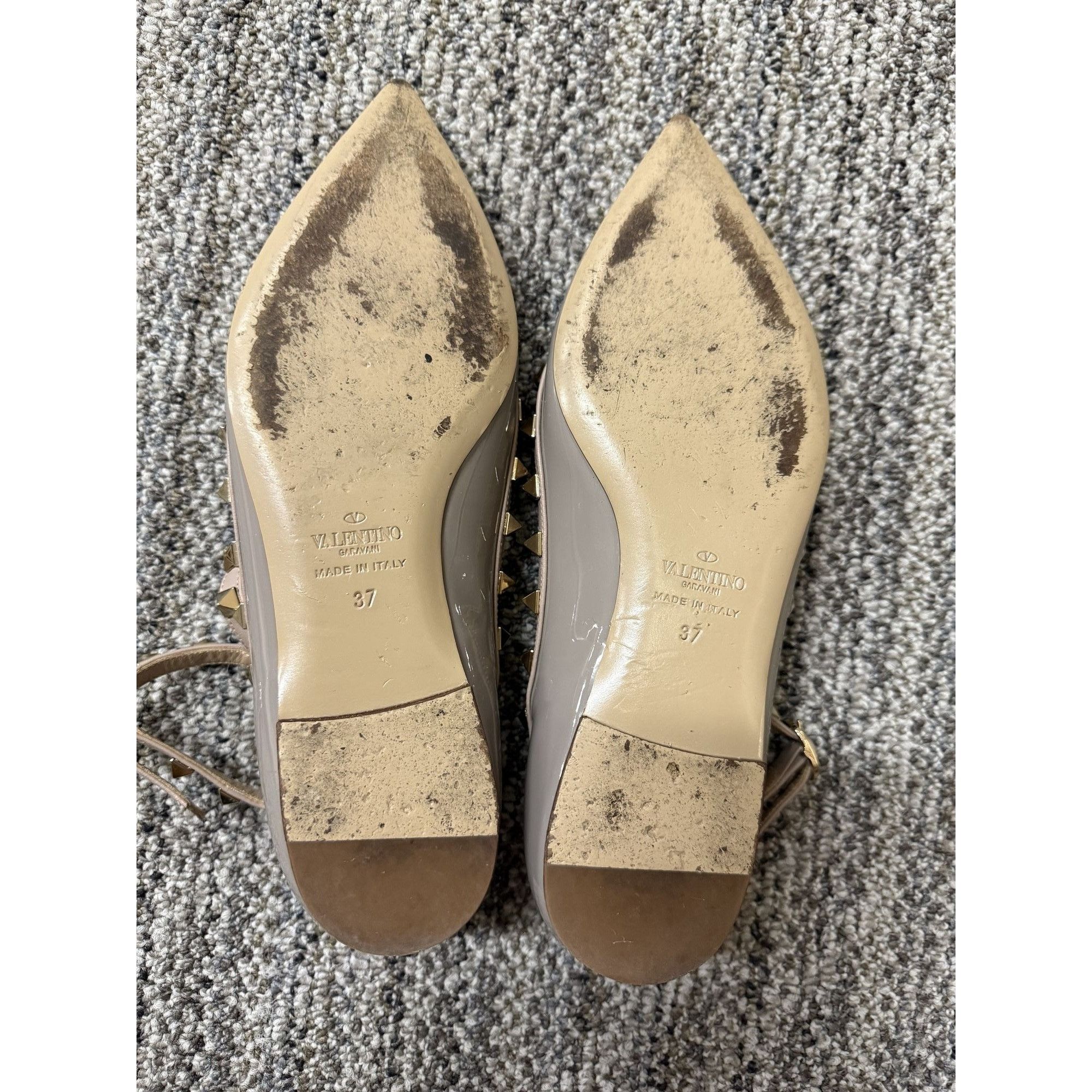 Valentino Valentino Garavani Rockstud Patent Leather Pointed-Toe Flats Size US 7 / IT 37 - 3 Thumbnail