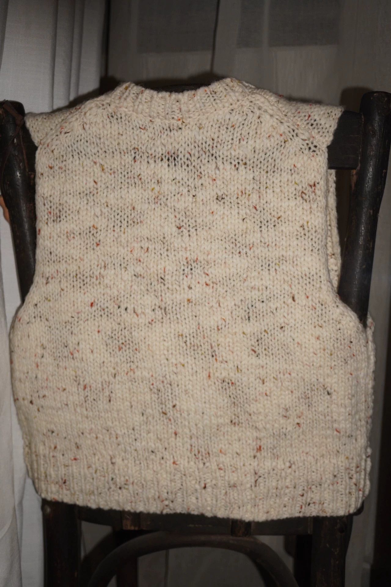Other zooSelect Italian Thick-Thin Yarn Cream Cropped Vest Size ONE SIZE - 7 Thumbnail