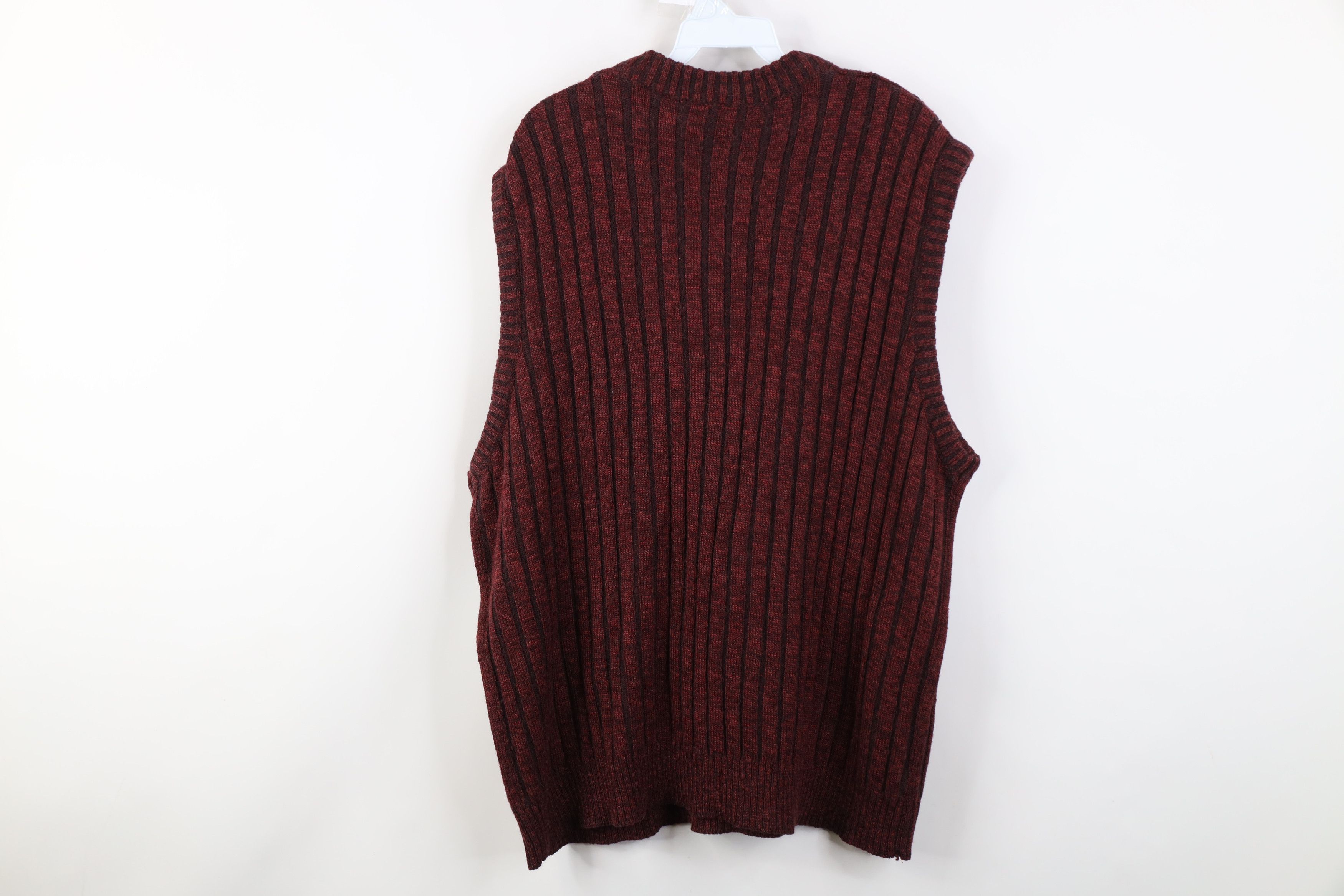 Vintage Vintage 90s Streetwear Blend Ribbed Knit Sweater Vest Red Size US L / EU 52-54 / 3 - 7 Thumbnail