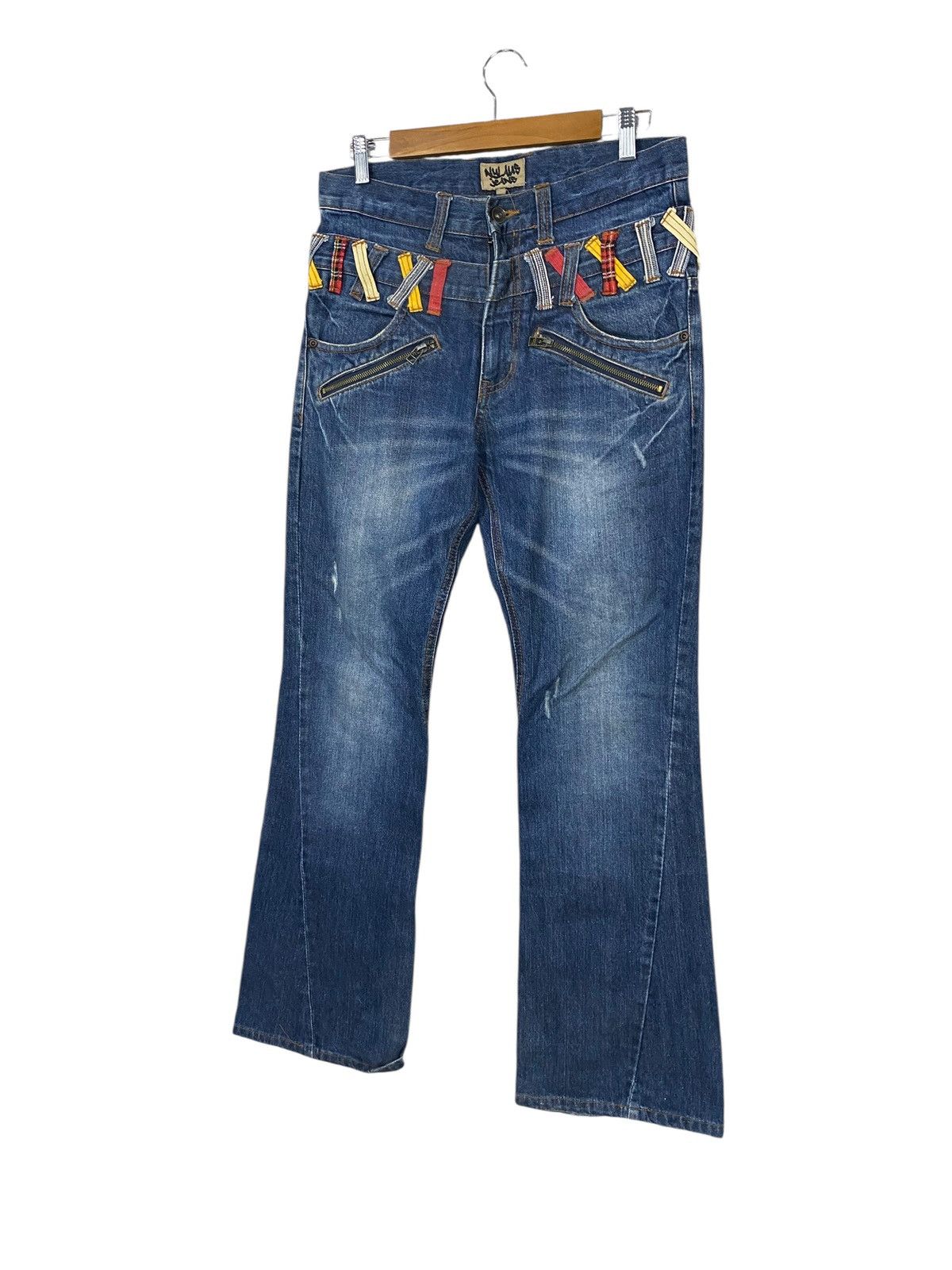 Japanese Brand Japanase brand nylaus jeans double waist flared denim pant Size US 32 / EU 48 - 2 Thumbnail