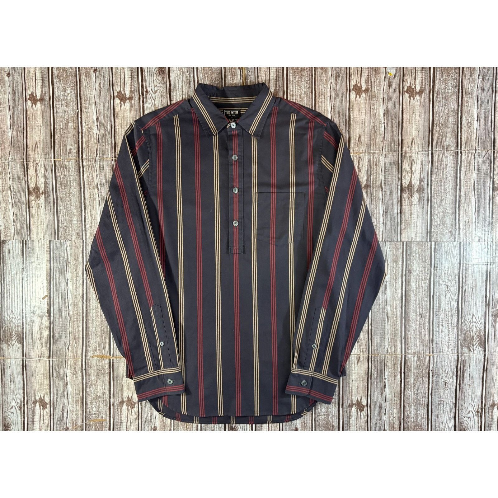 Todd Snyder Todd Snyder X Albiate twill striped popover Shirt size M col Size US M / EU 48-50 / 2 - 1 Thumbnail