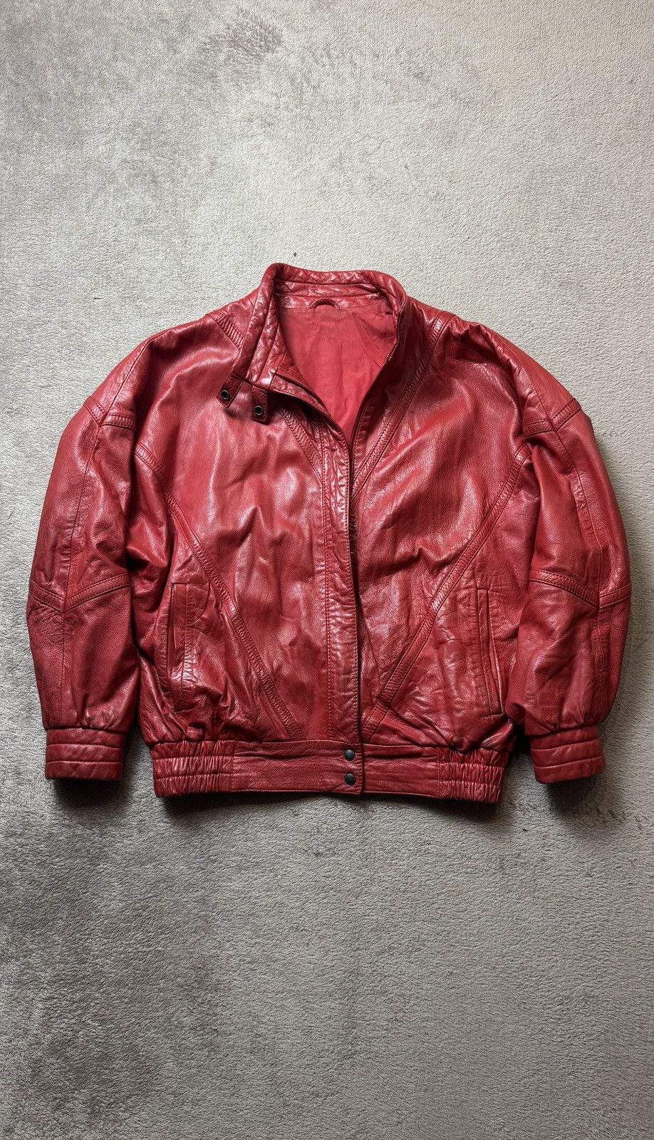 Genuine Leather 90s Vintage Oversized Leather Bomber Jacket balenciaga gucci Size S / US 4 / IT 40 - 4 Thumbnail