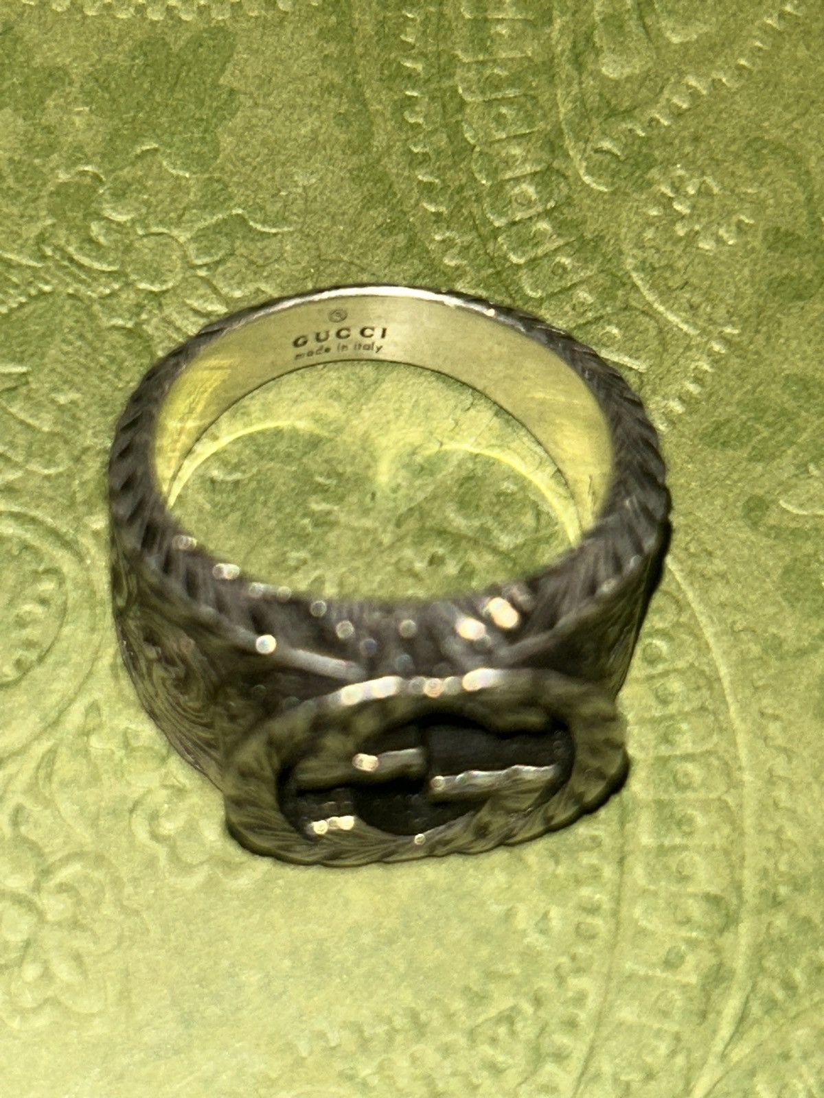 Gucci Gucci GG Logo Sterling Silver 925 Ring Unisex 455302 Size ONE SIZE - 5 Thumbnail