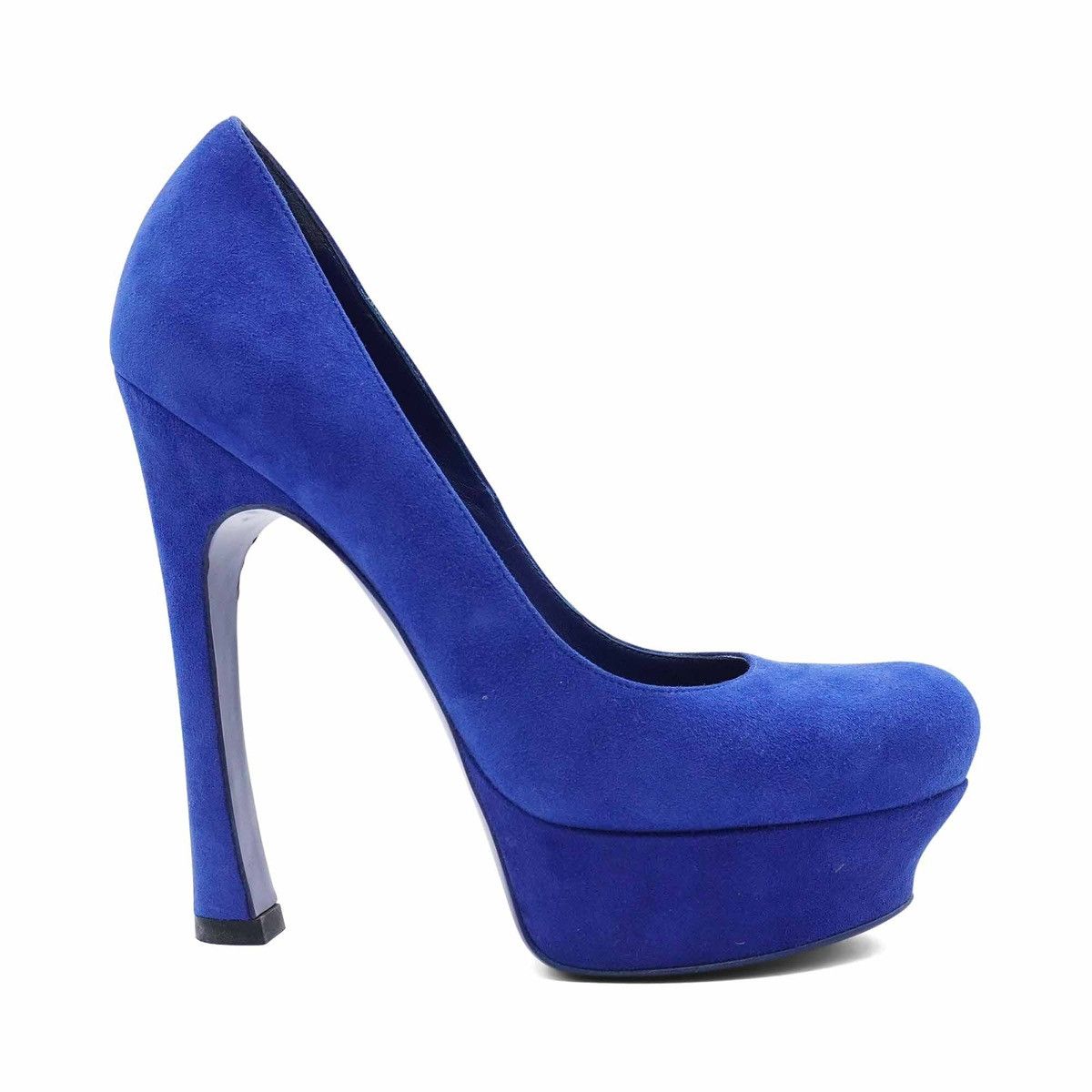Saint Laurent Paris Saint Laurent Paris Blue Platform Heels Size US 7 / IT 37 - 1 Thumbnail