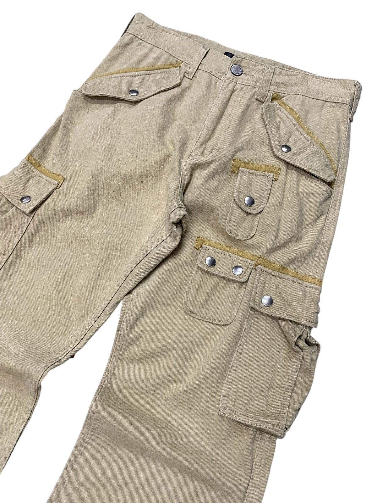 Hysteric Glamour × PPFM × Tete Homme Varosh Japan Multi Pocket Stencil Flare Cargo Pants Size US 30 / EU 46 - 4 Thumbnail