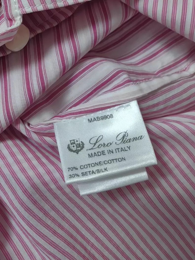 Loro Piana LORO PIANA Women's silk blend striped shirt Size S / US 4 / IT 40 - 7 Thumbnail