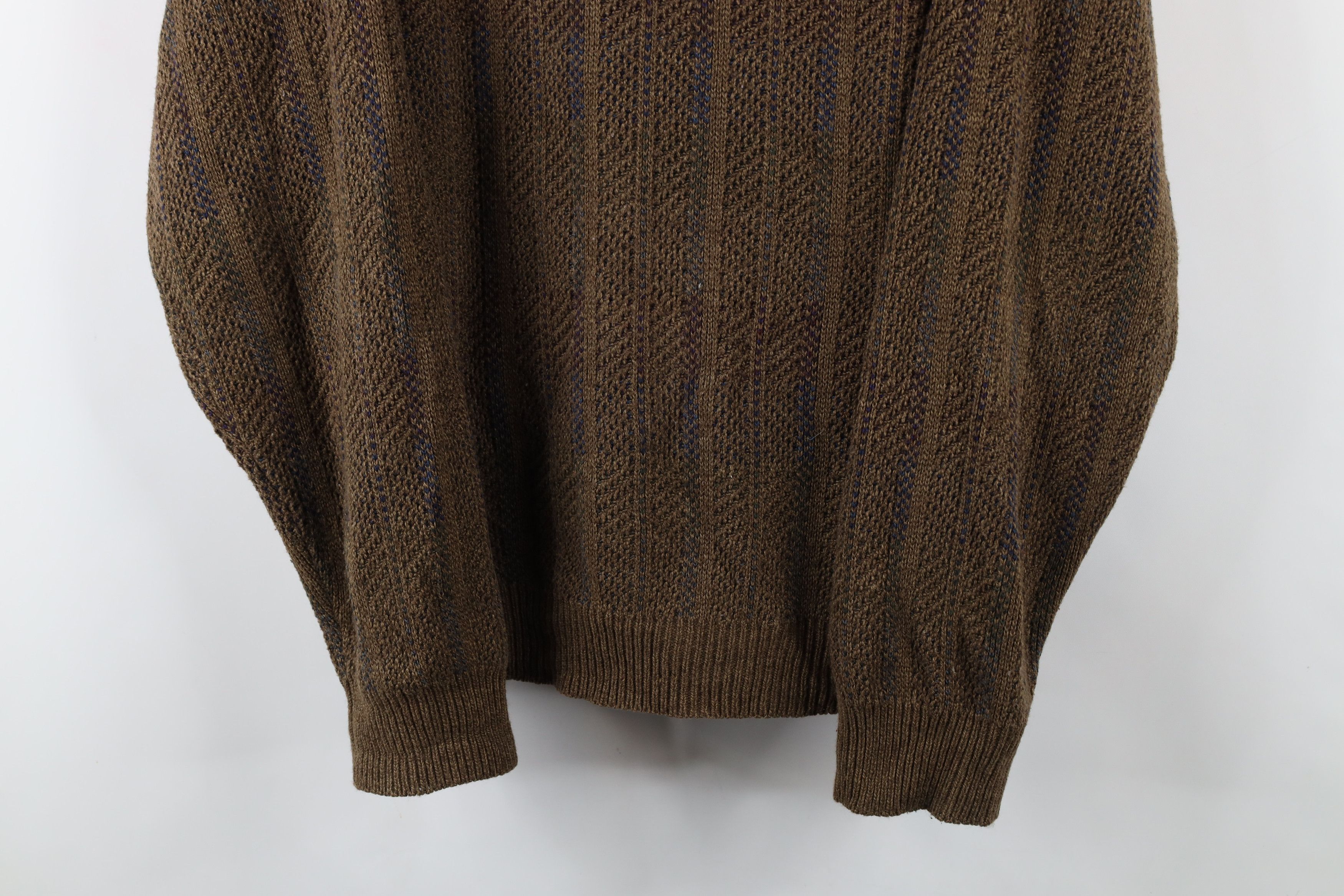 Vintage Vintage 90s Streetwear Striped Ribbed Knit Crewneck Sweater Size US XL / EU 56 / 4 - 3 Thumbnail