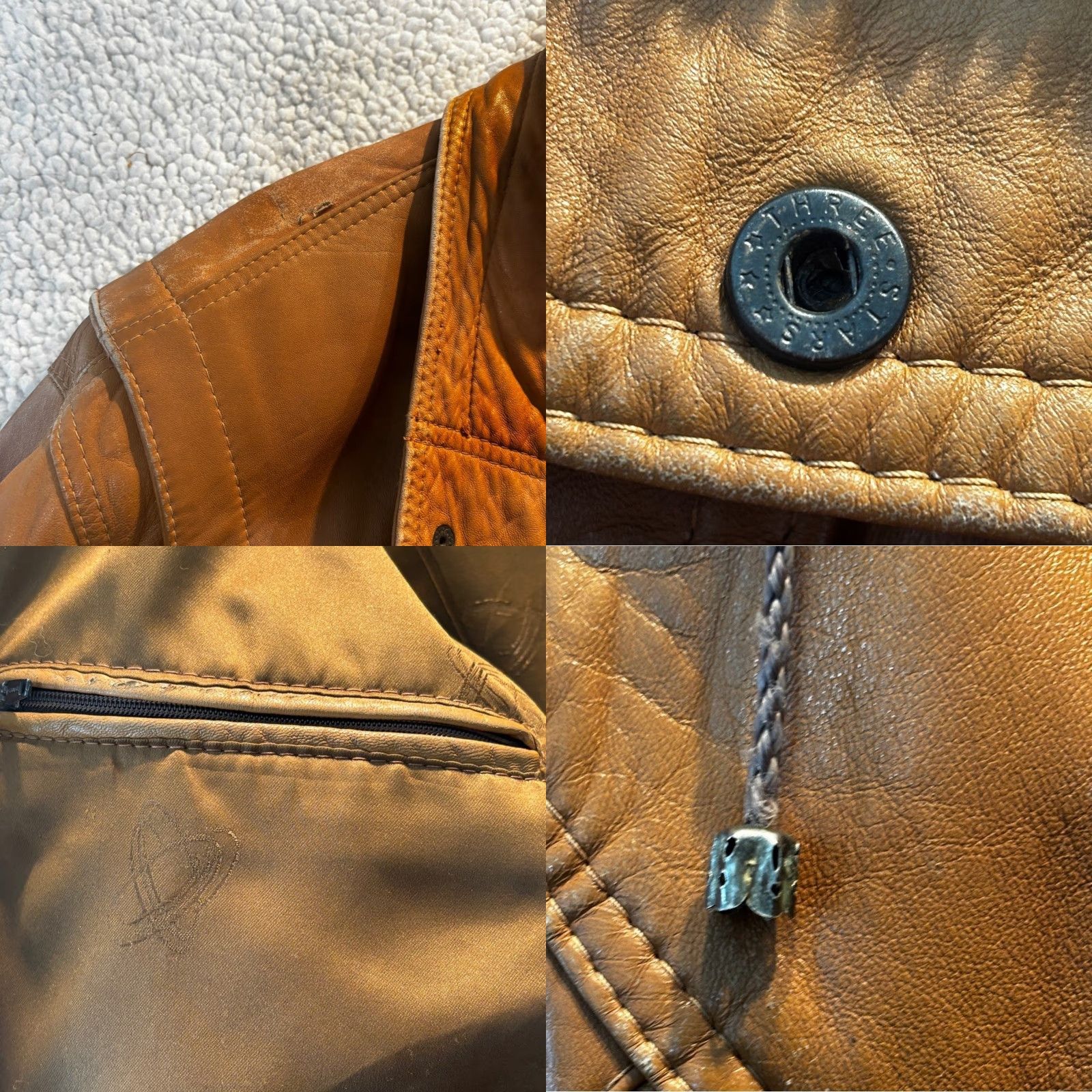Vintage VINTAGE Club Bonjour Leather Bomber Jacket XL Unisex Adults Brown Raglan 1970s-80s Size US XL / EU 56 / 4 - 9 Thumbnail