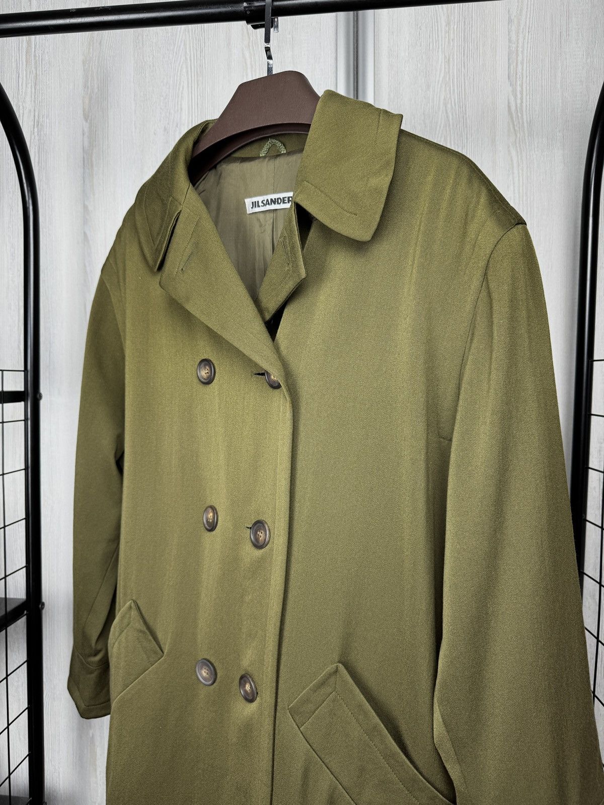 Jil Sander Jil Sander Wool 80s military khaki double-breasted trench 36 Size M / US 6-8 / IT 42-44 - 4 Thumbnail