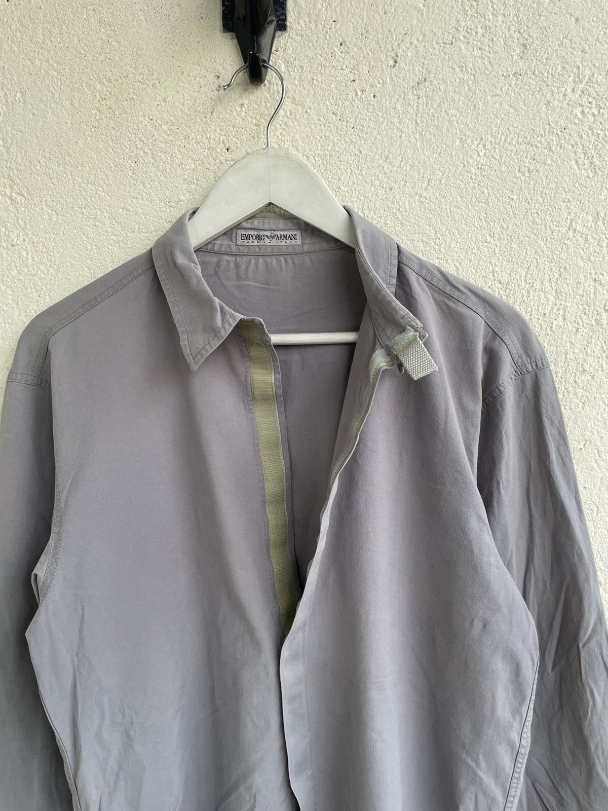 Hysteric Glamour 2000s Emporio Armani Hidden Velcro Button Up Shirt y’s Japan Size US M / EU 48-50 / 2 - 5 Thumbnail