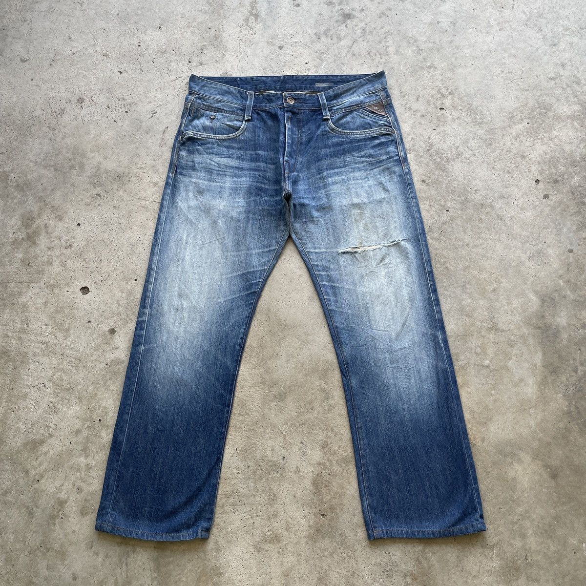 Replay Vintage Replay Jeans Distressed Stonewash Denim Faded Pants Size US 36 / EU 52 - 1 Thumbnail