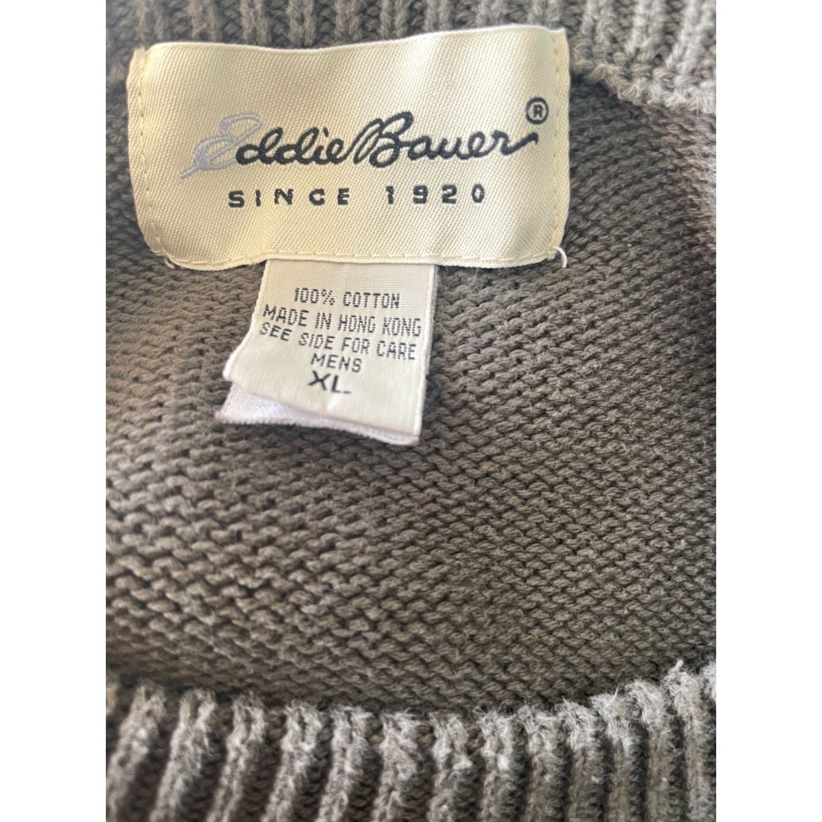 Eddie Bauer Eddie Bauer Pullover Sweater XL Men Brown 100% Cotton Knit Crew Neck Long Sleeve Regular Fit Size US XL / EU 56 / 4 - 6 Thumbnail