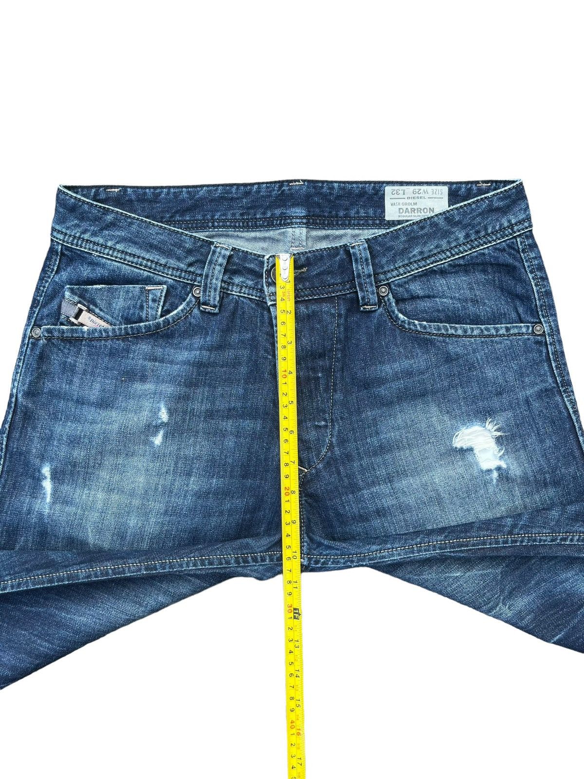 Diesel Vintage Diesel Destroy Buttonfly Blue Washed Straight Jeans Size US 31 - 16 Thumbnail