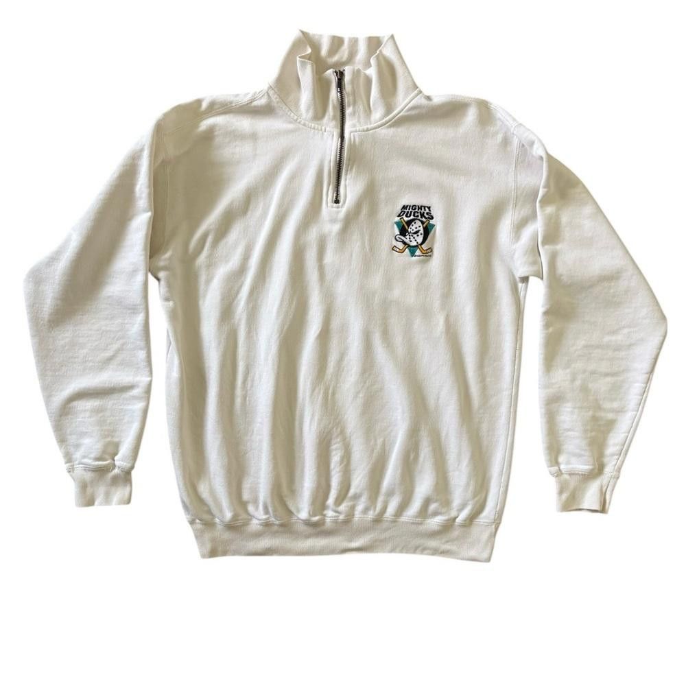 Designer Vintage Mighty Ducks HRLA Made in USA 1/4 Zip Sweatshirt Size US M / EU 48-50 / 2 - 8 Thumbnail