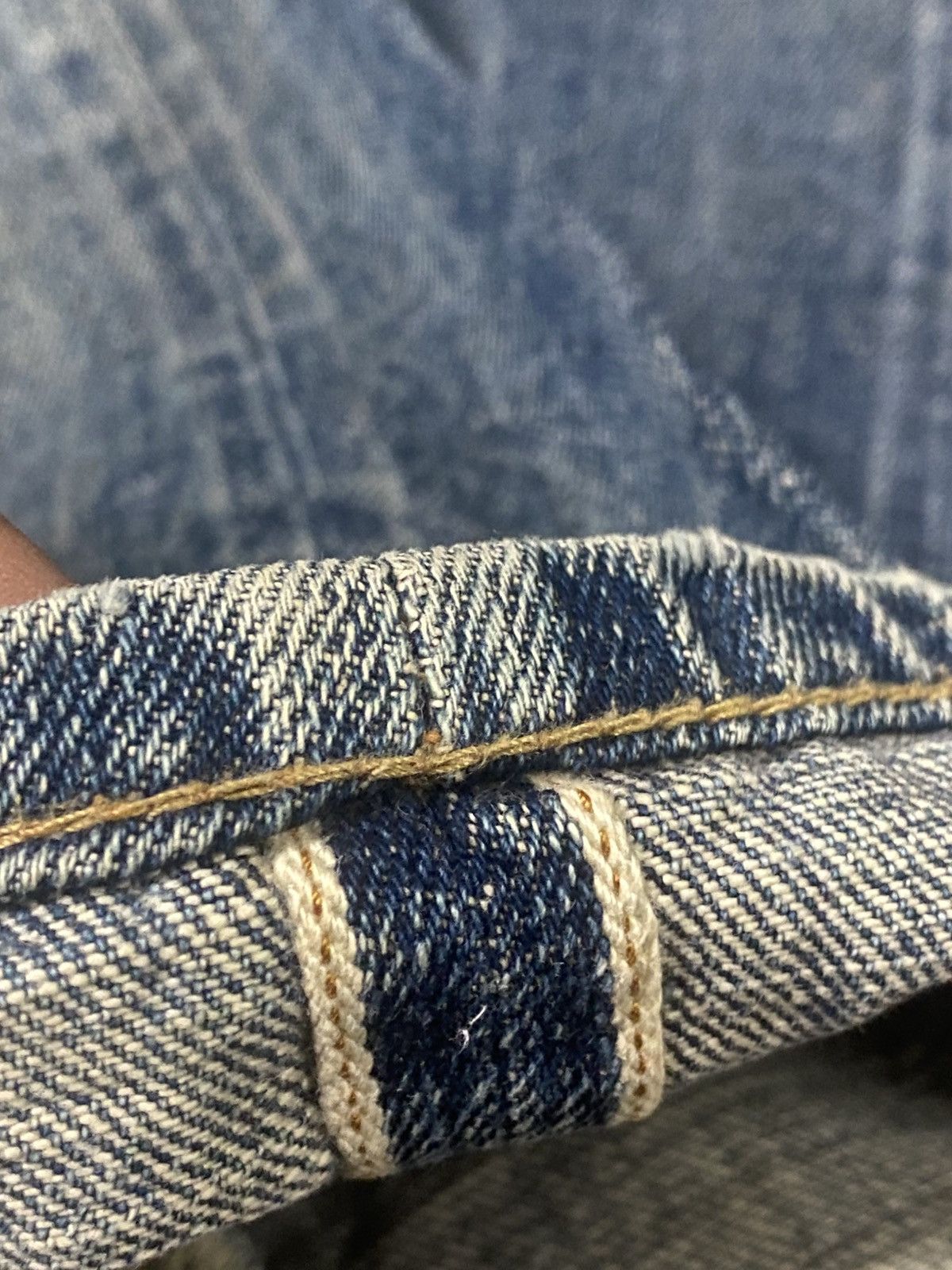 Denime Rare vintage 90s Denime Japan Distressed mud wash Selvedge Size US 30 / EU 46 - 11 Thumbnail