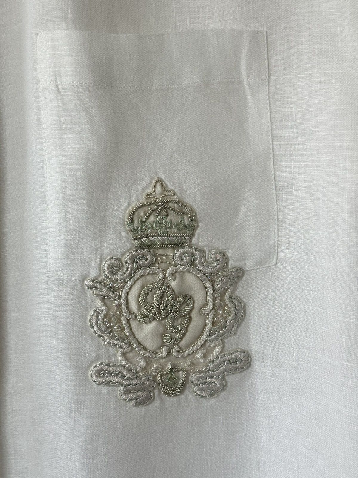 Dolce & Gabbana Dolce & Gabbana Casual White Linen Short Sleeve Size US L / EU 52-54 / 3 - 2 Thumbnail