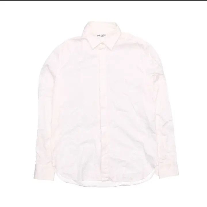 Saint Laurent Paris Yves Saint Laurent White Long Sleeve Shirt Size US M / EU 48-50 / 2 - 1 Thumbnail