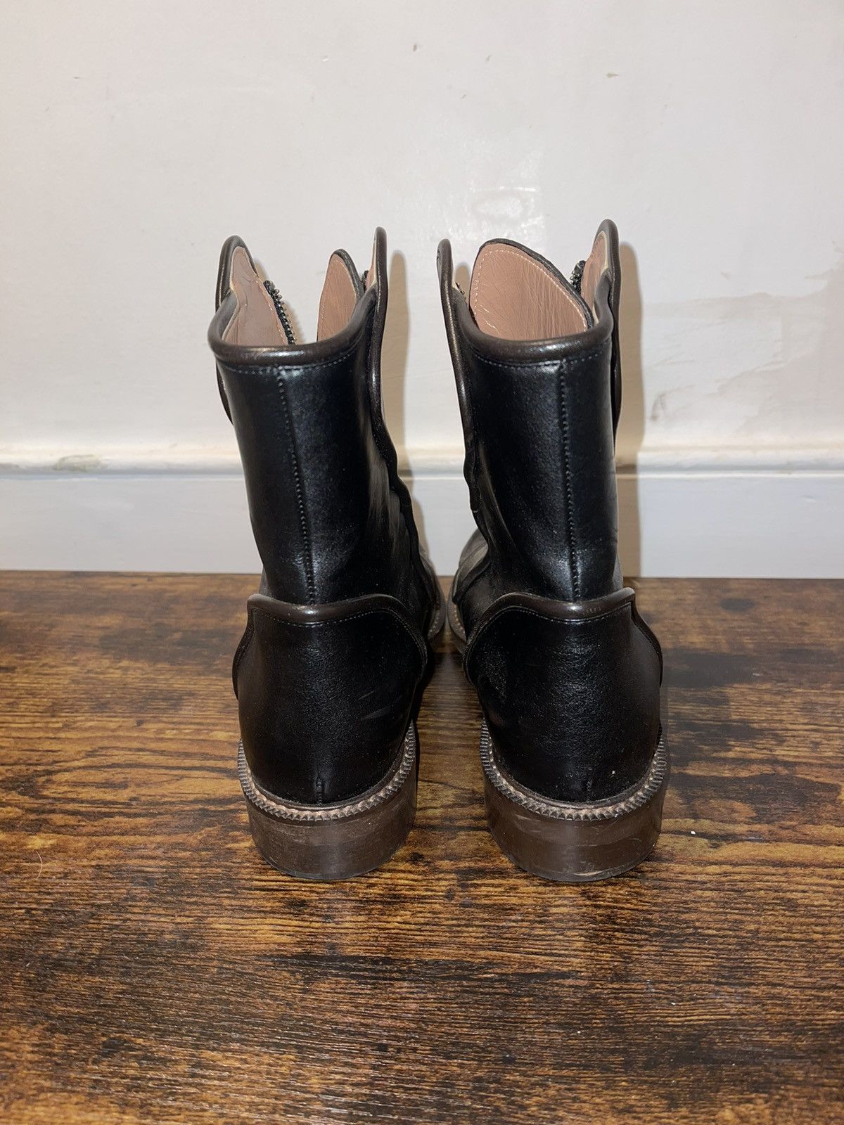 Marni MARNI zip-up Black Flat Leather Boots Size US 7.5 / IT 37.5 - 6 Thumbnail