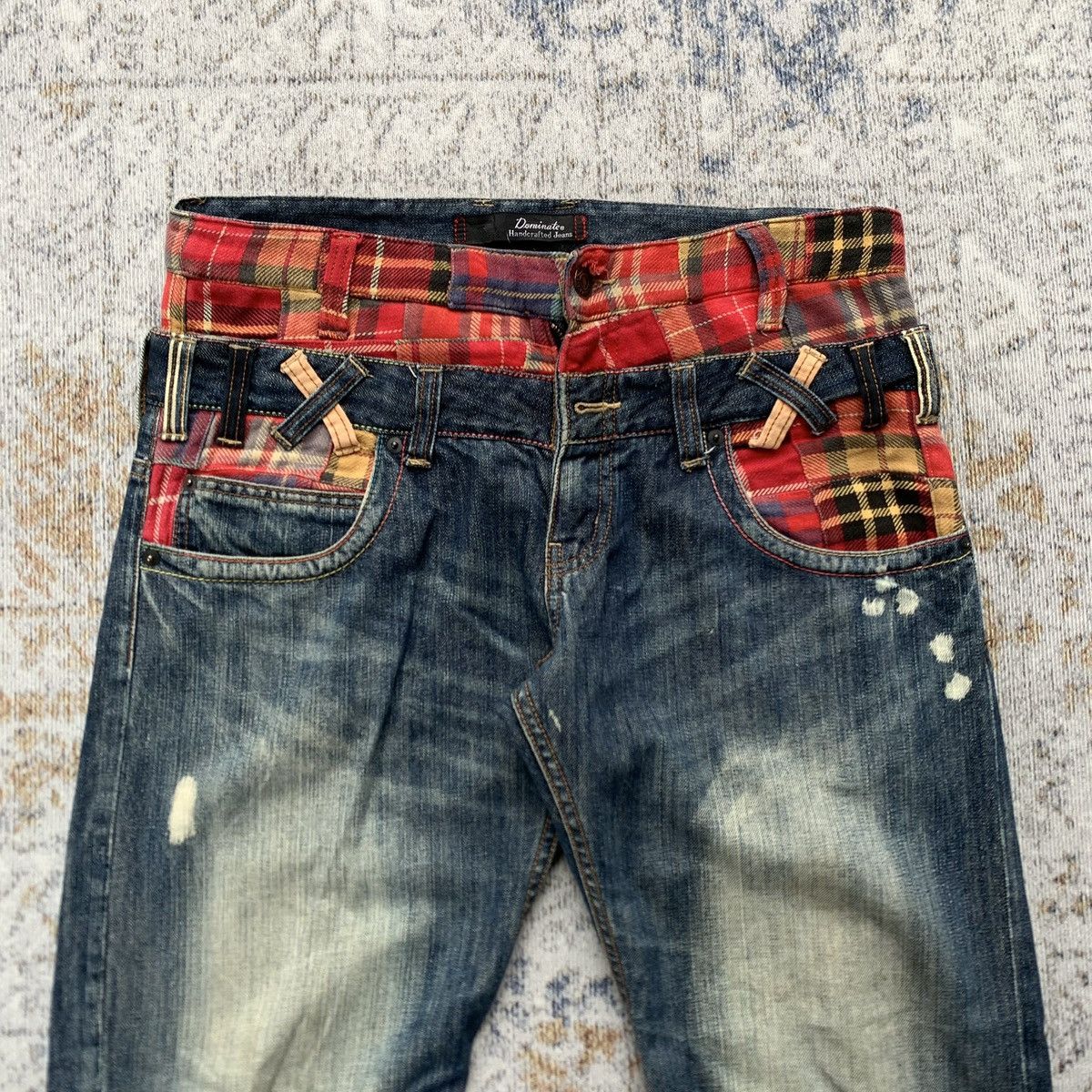 Japanese Brand Rare Japanese Brand Dominate Double Waist Embroidery Jeans Size US 34 / EU 50 - 6 Thumbnail