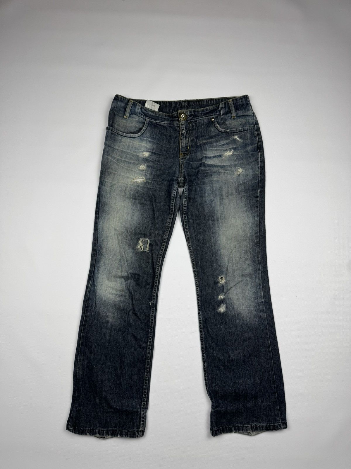 Dolce & Gabbana Vintage 00s Dolce Gabbana Flared Distressed Y2k Jeans Size 31" - 11 Thumbnail