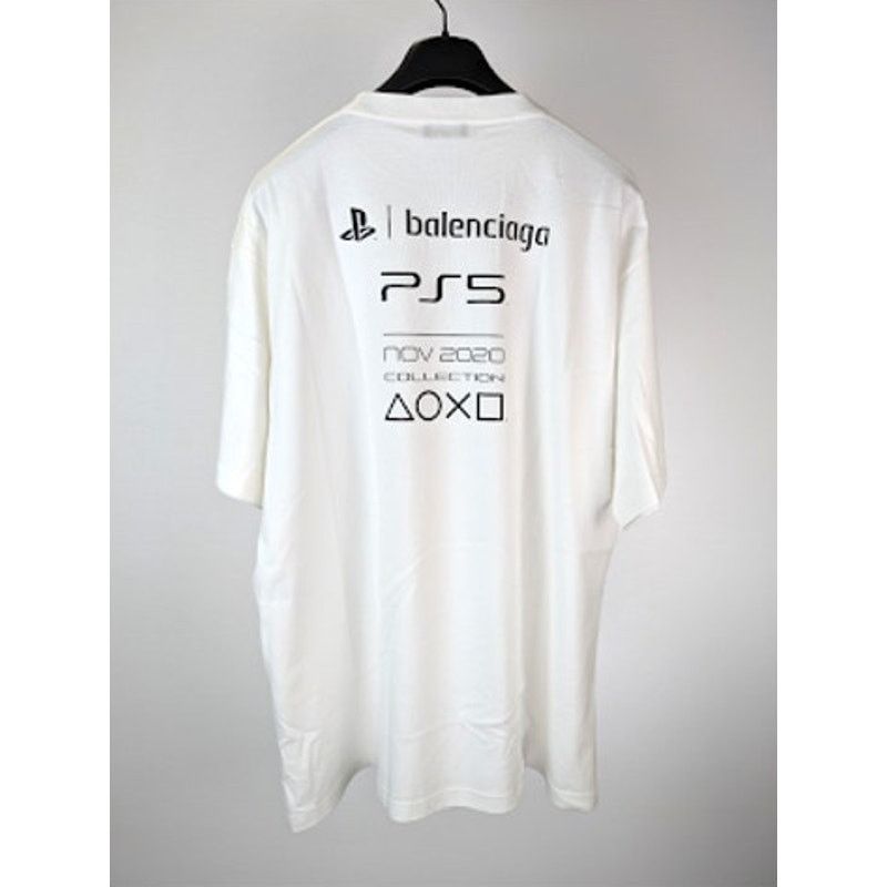Balenciaga × Playstation o1rshd1 5 Boxy Logo T-Shirt in White / Black Size US XL / EU 56 / 4 - 9 Thumbnail