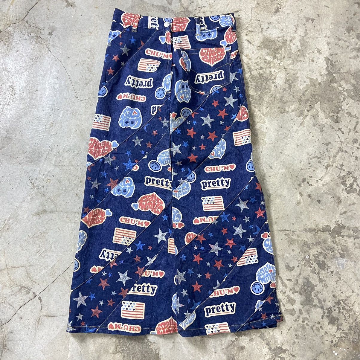 image of Beauty Beast x Hysteric Glamour Chumchum Pretty Print Skirt Denim Y2K in Blue, Women's (Size 26)