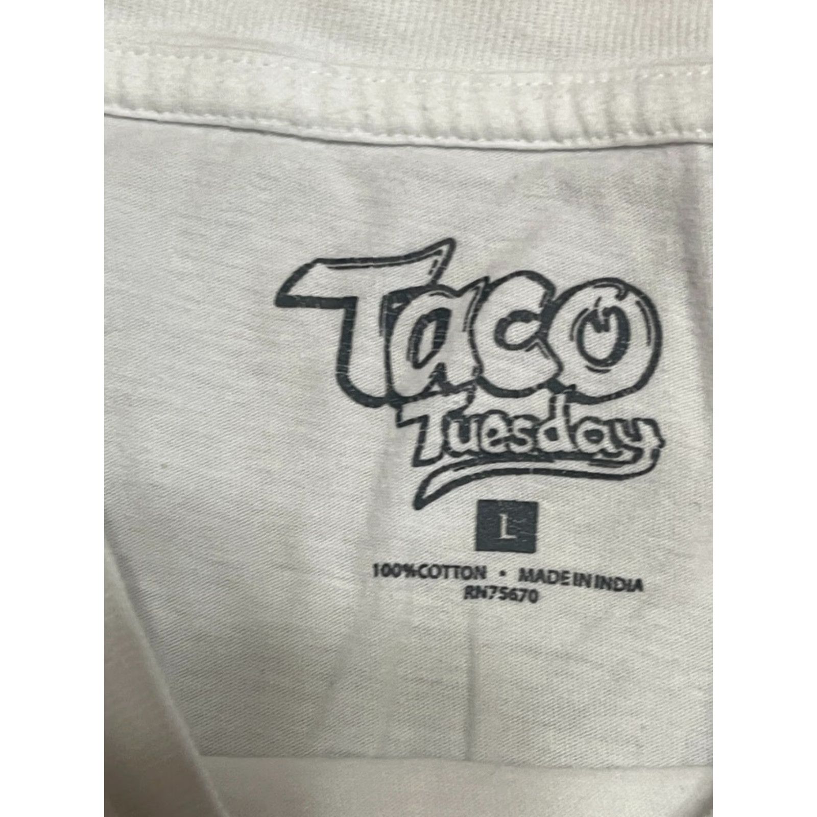 Vintage Taco Tuesday Shirt Men Large White Crew Neck Short Sleeve Skeleton Size US L / EU 52-54 / 3 - 6 Thumbnail