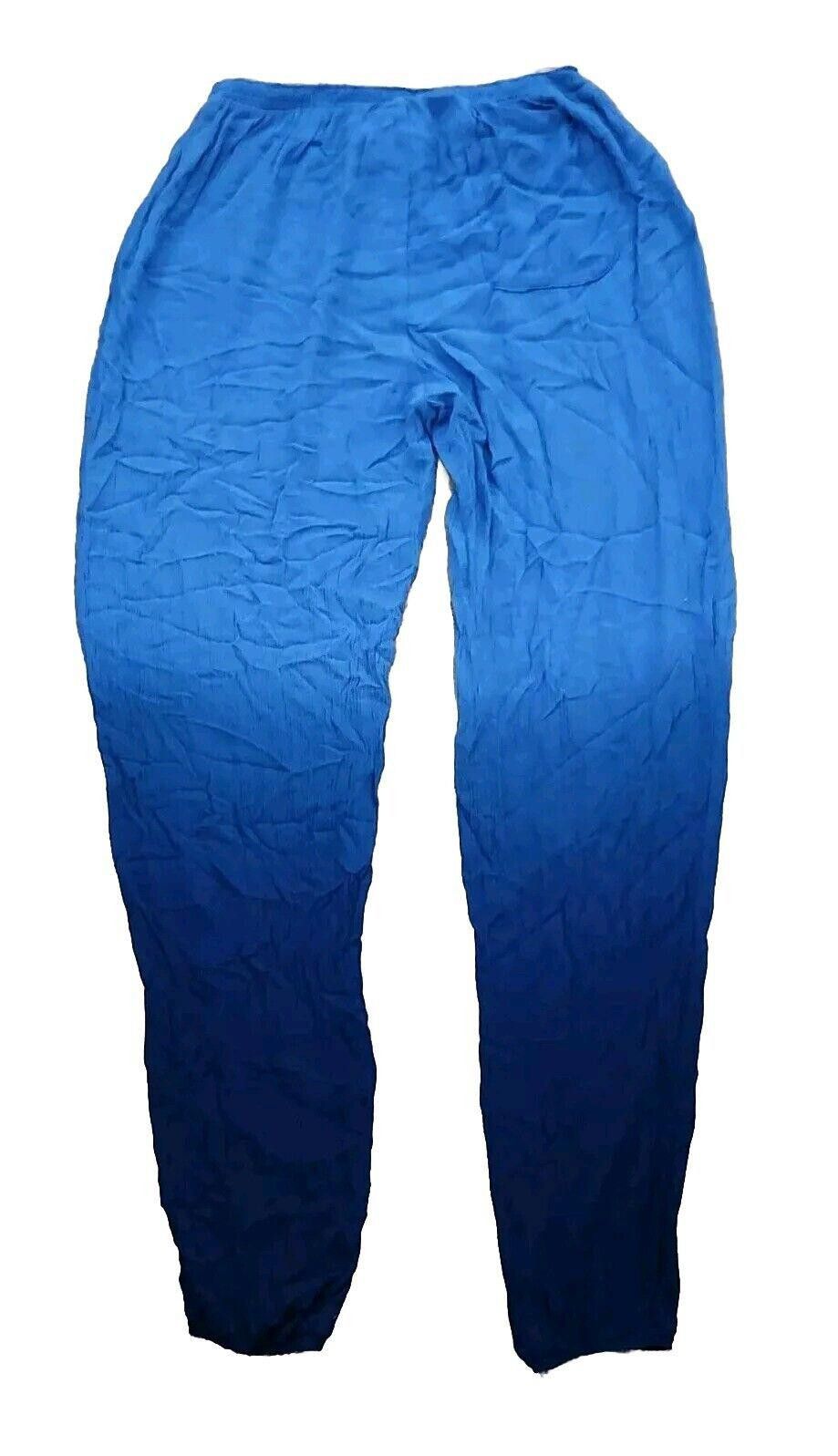 Designer Green Dragon Beach Pants Medium Blue Ombre Skinny Pockets Size 32" / US 10 / IT 46 - 2 Thumbnail