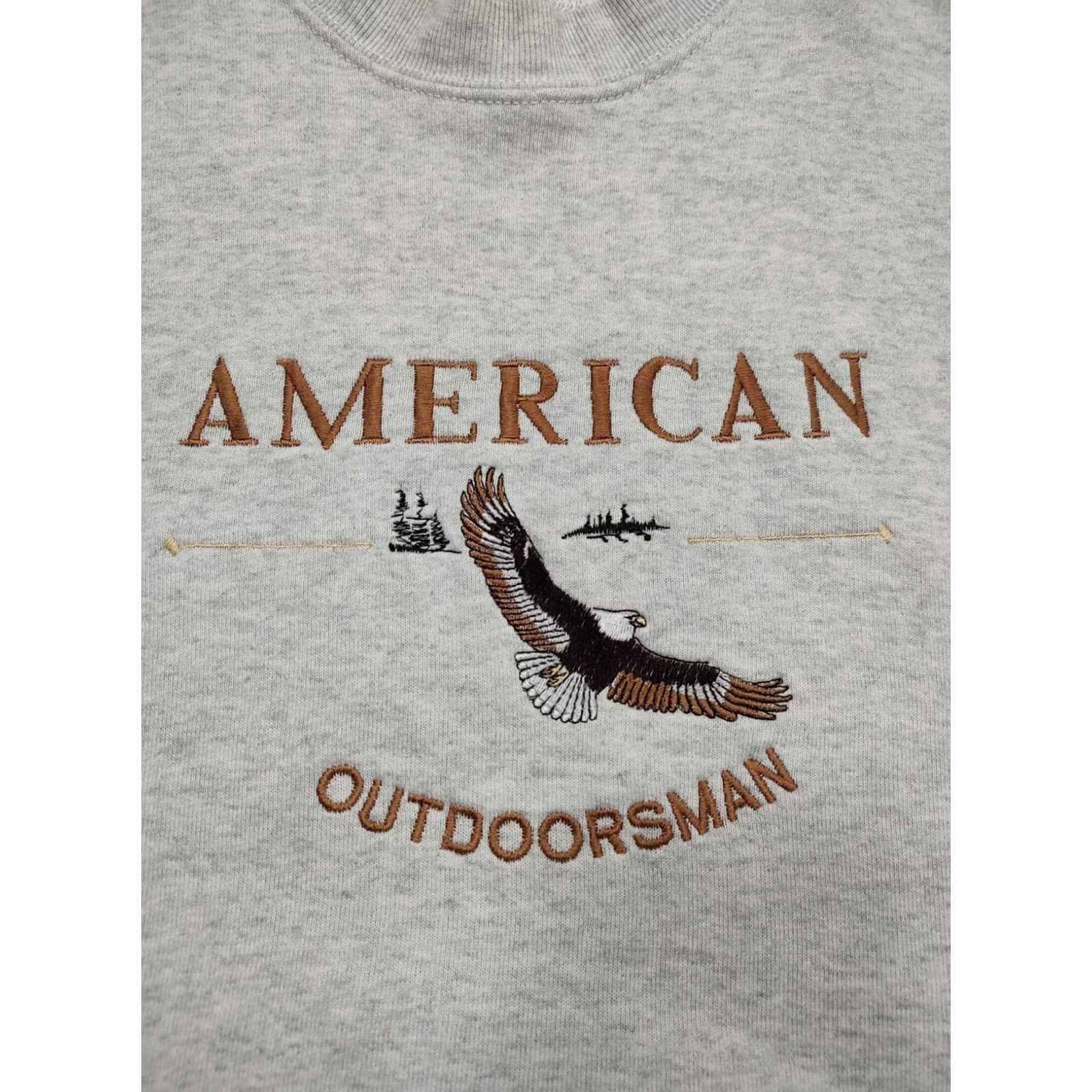 Vintage VINTAGE Great American Sweatshirt Crewneck Mens L Gray Embroidered Nature Eagle 90s Outdoor Fishing Hunting Bass Graphic Print Size US L / EU 52-54 / 3 - 4 Thumbnail