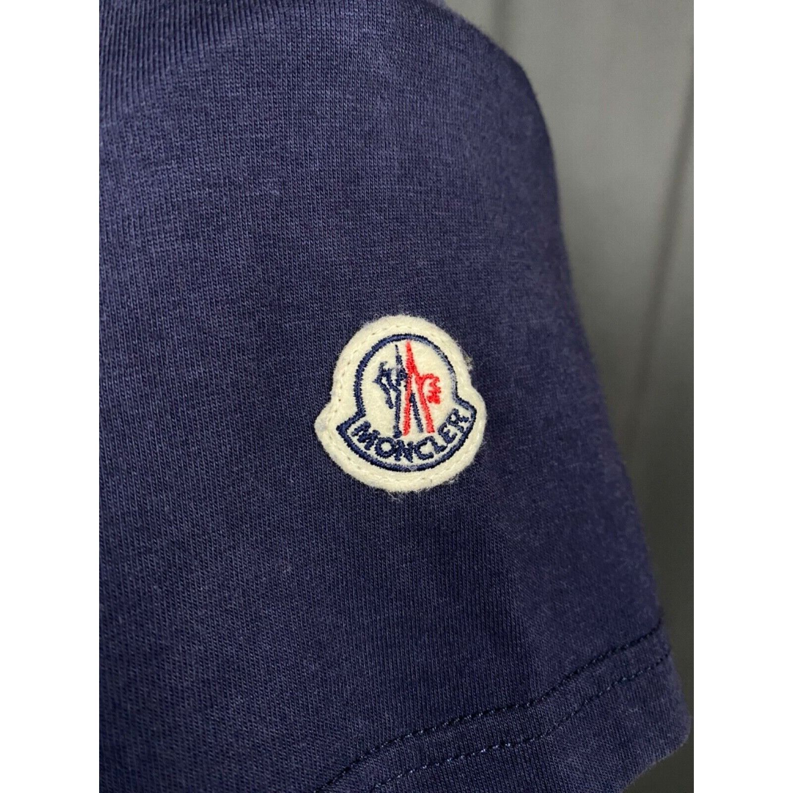 Moncler Moncler Giroccolo Small Logo Men's Blue T-Shirt Size L Size US L / EU 52-54 / 3 - 8 Thumbnail