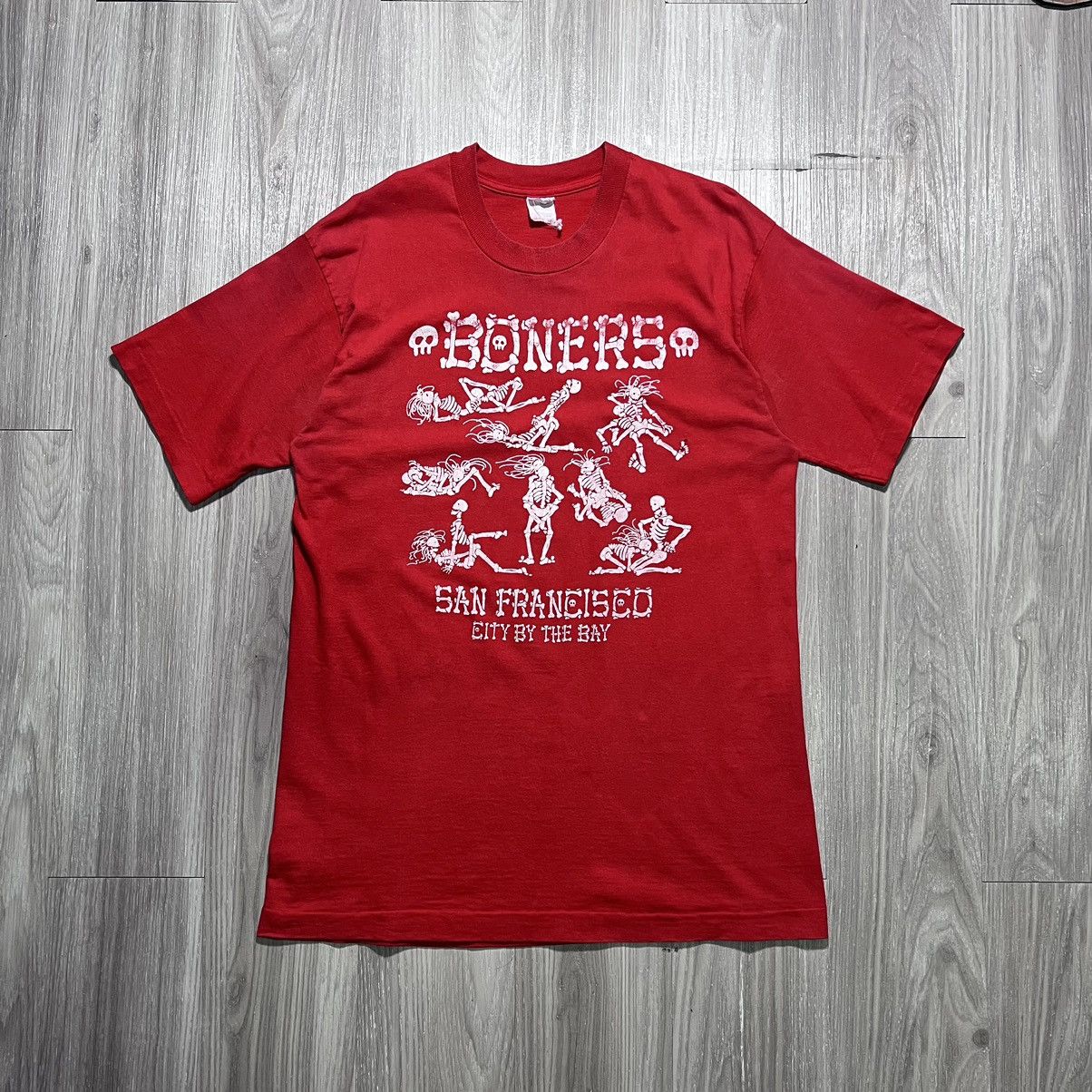 Vintage Vintage 90s Boners Skeleton Sex Tee (Rare) Size US L / EU 52-54 / 3 - 1 Thumbnail