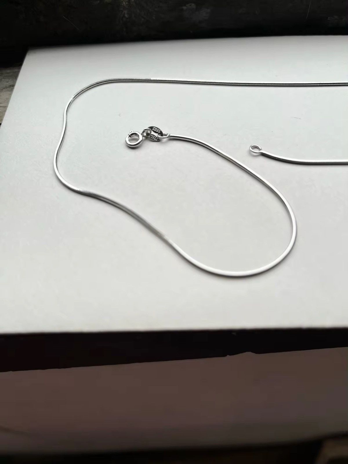 Jewelry 1mm Thick Platinum Snake Chain Necklace Size ONE SIZE - 10 Thumbnail