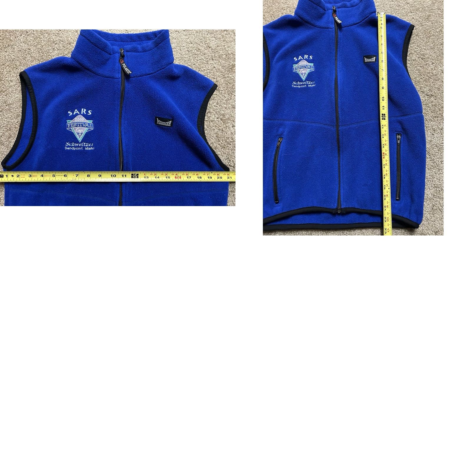 Vintage VINTAGE Marker Ski Vest Men’s M Blue 2000 Festival All Seasons Full Zip Mid-Length Size US M / EU 48-50 / 2 - 8 Thumbnail