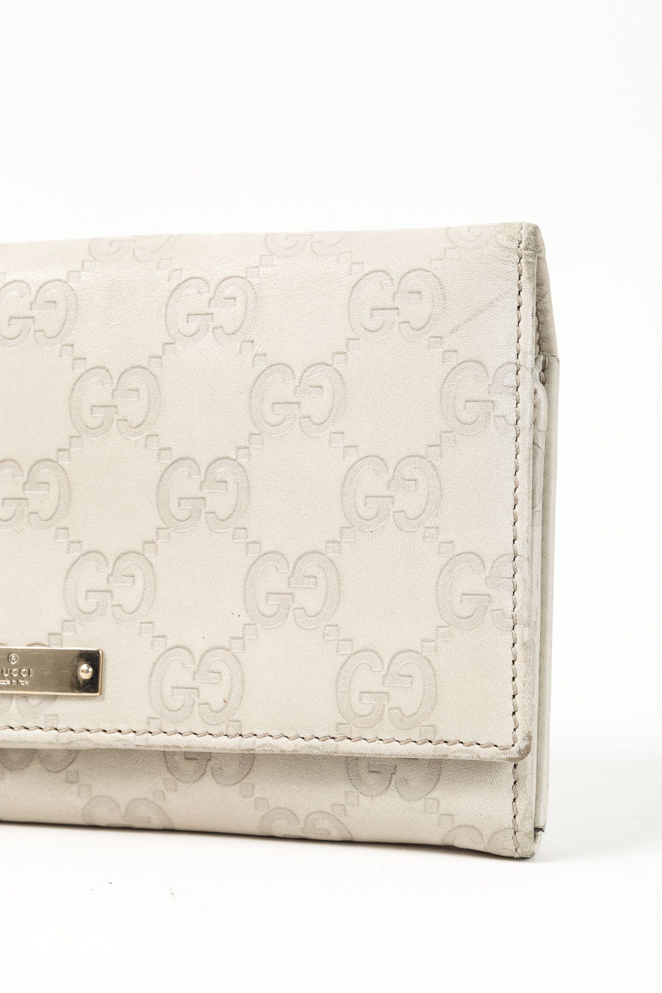 Gucci Gucci Guccissima Light Grey Leather Continental Long Wallet Size ONE SIZE - 5 Thumbnail