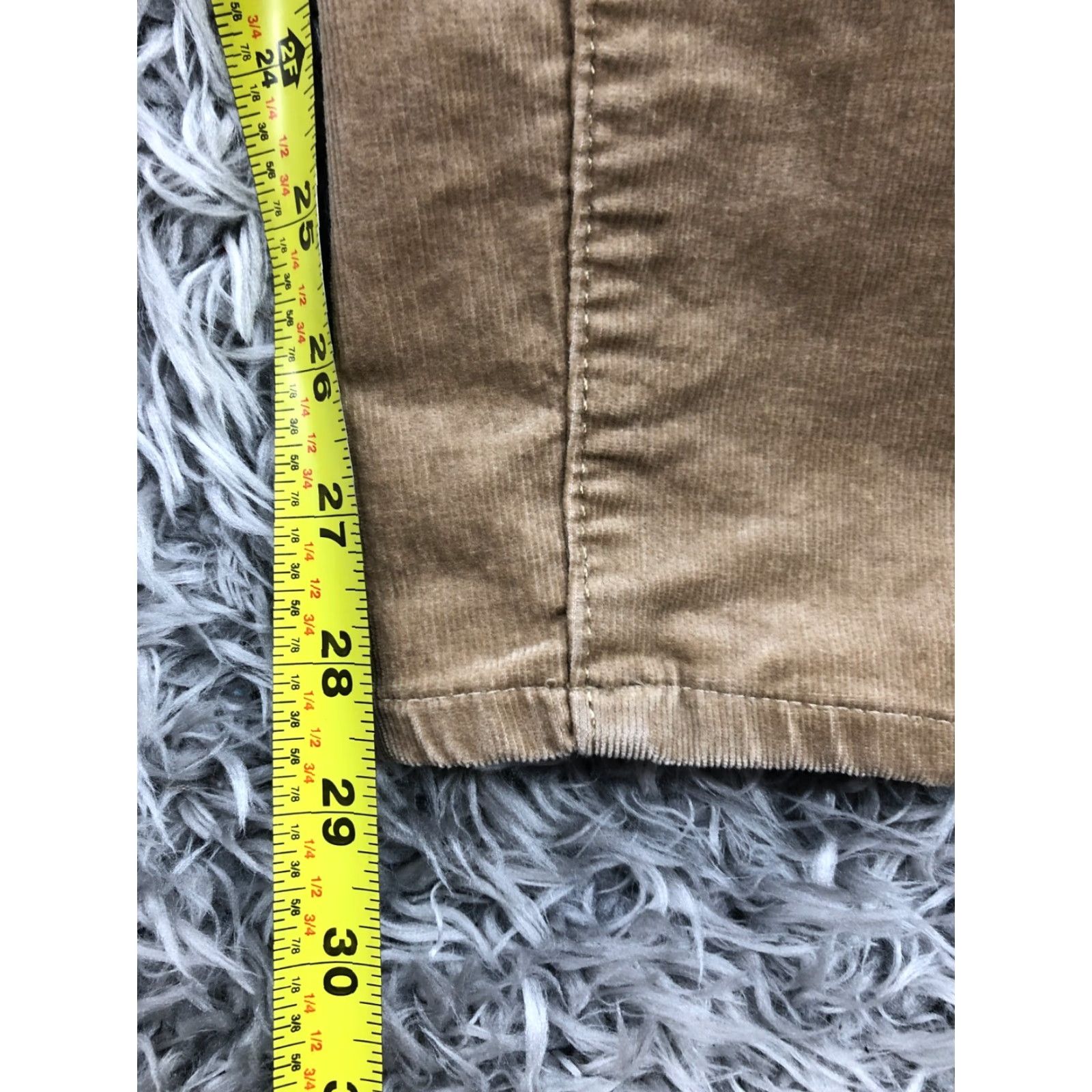 Ann Taylor Loft High Waist Skinny Ankle Pants Corduroy Beige Size 2 Womens Size 26" / US 2 / IT 38 - 3 Thumbnail