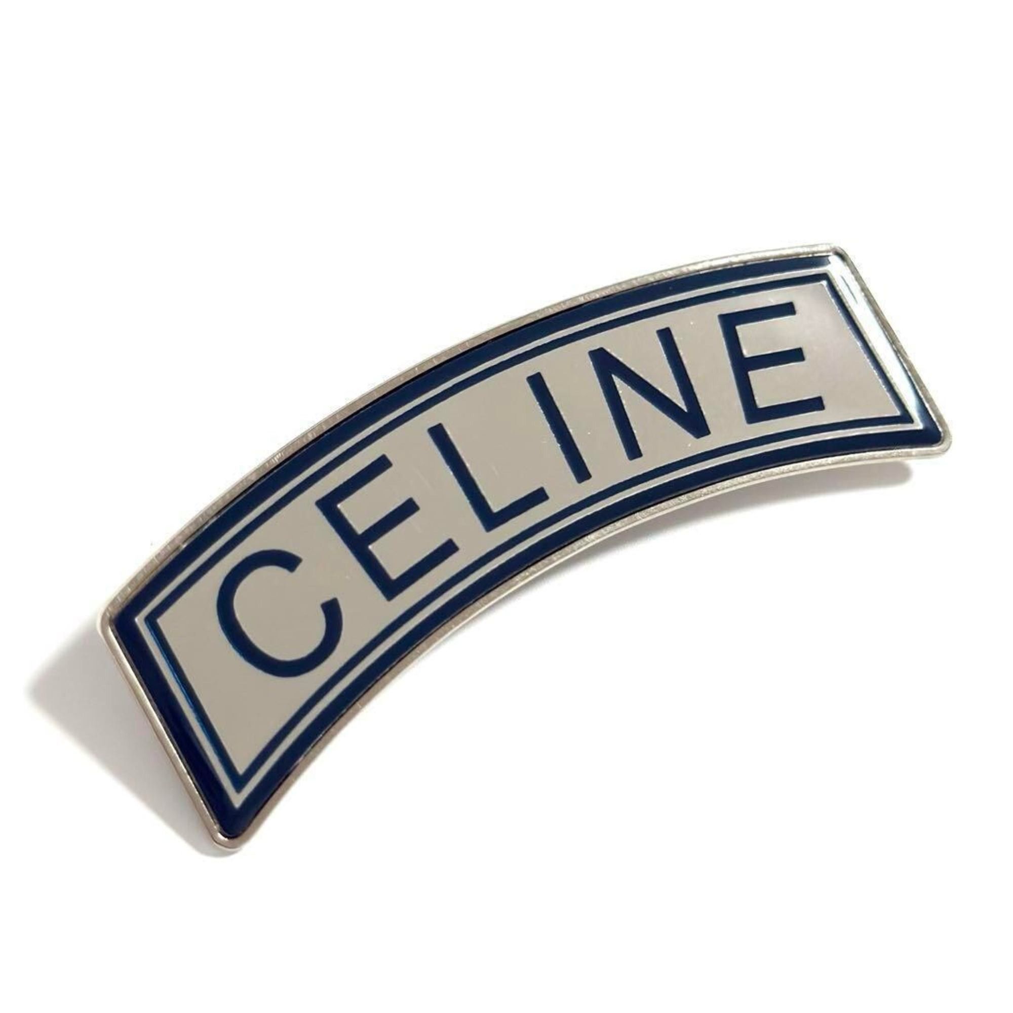 Celine Men's Women's Brooch Pin Badge Logo Blue