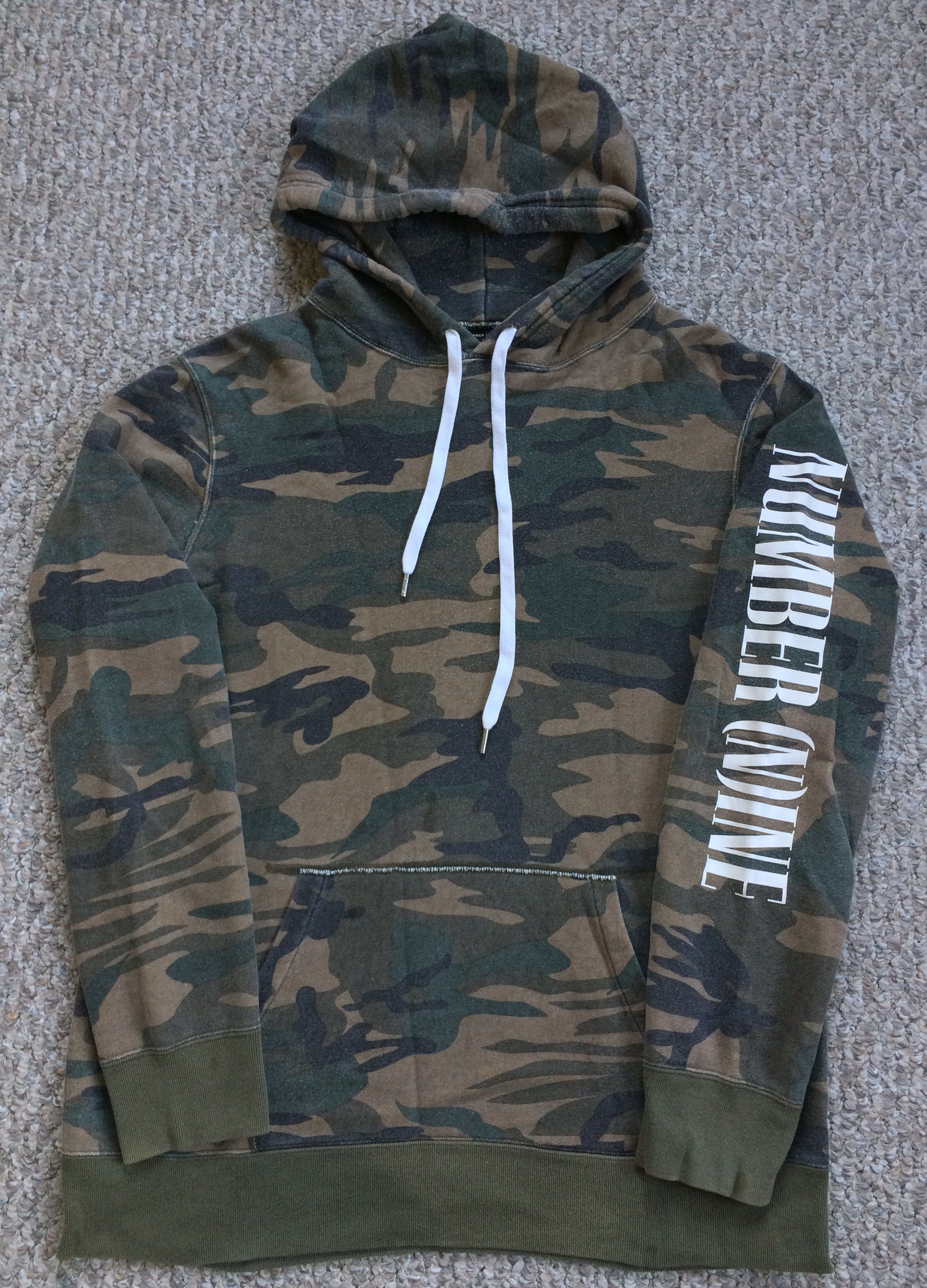 Number (N)ine Number (N)ine Camo Spellout Pullover Hoodie Size US L / EU 52-54 / 3 - 1 Thumbnail