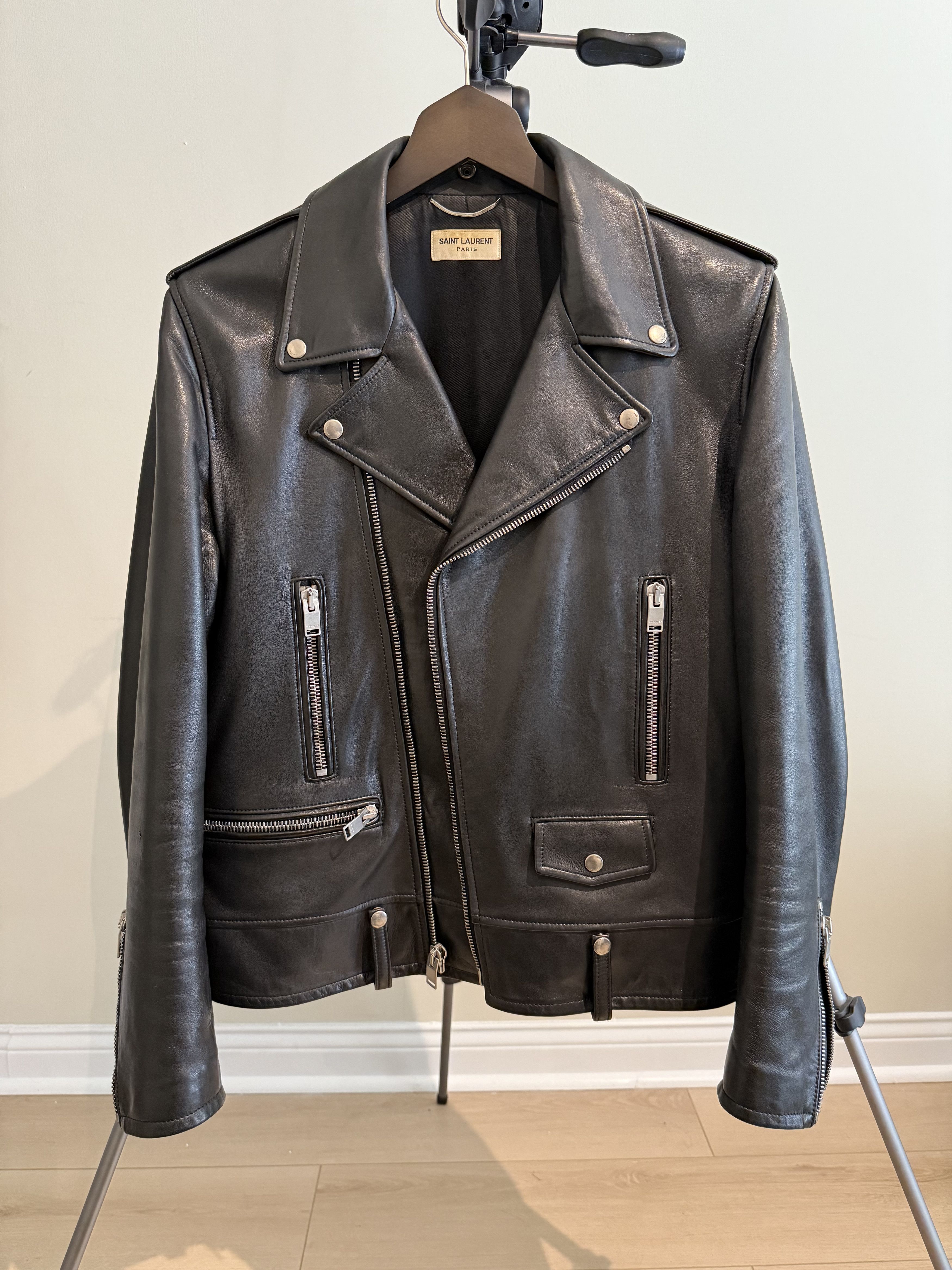 Saint Laurent Paris FW13 Sz54 Black L01 Lamb Leather Jacket Size US L / EU 52-54 / 3 - 7 Thumbnail