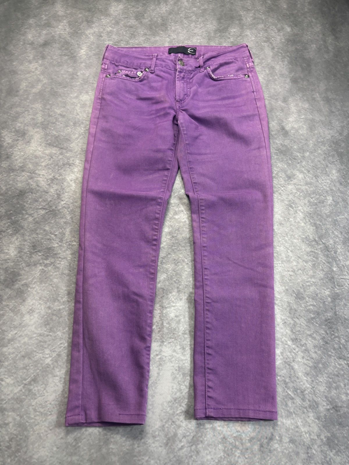 Just Cavalli × Roberto Cavalli × Vintage 2000s Just Cavalli Jeans Vintage Roberto Cavalli Purple Pant Size 29" - 4 Thumbnail