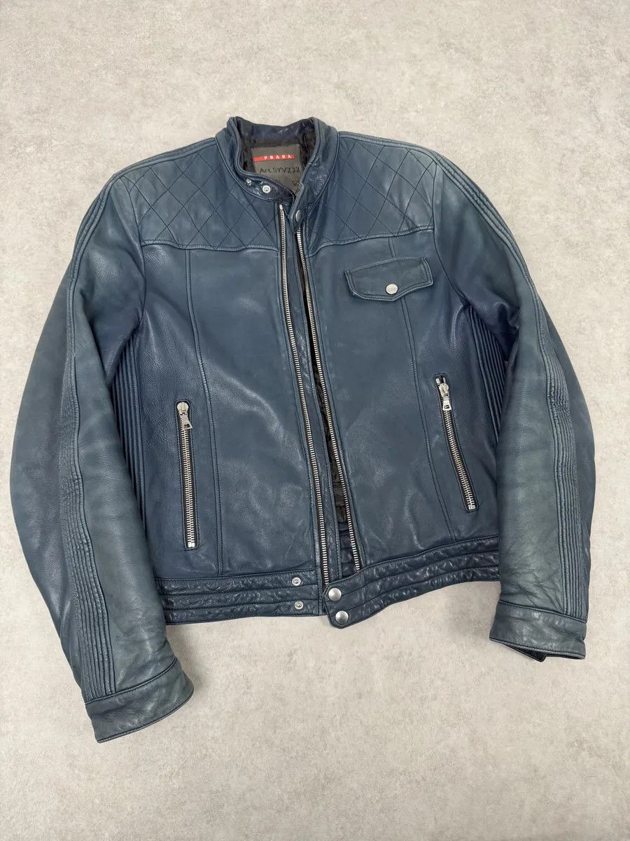 Prada AW2008 Prada Navy Biker Leather Jacket Size US M / EU 48-50 / 2 - 6 Thumbnail