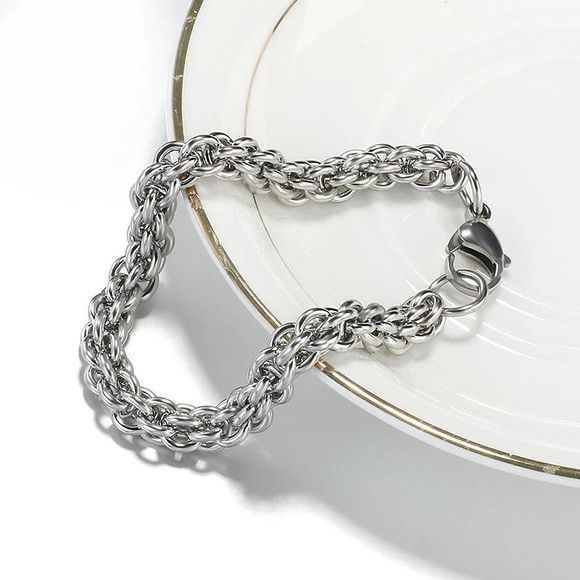 Other Vintage Stainless Steel Link Chain Bracelet Size ONE SIZE - 3 Thumbnail