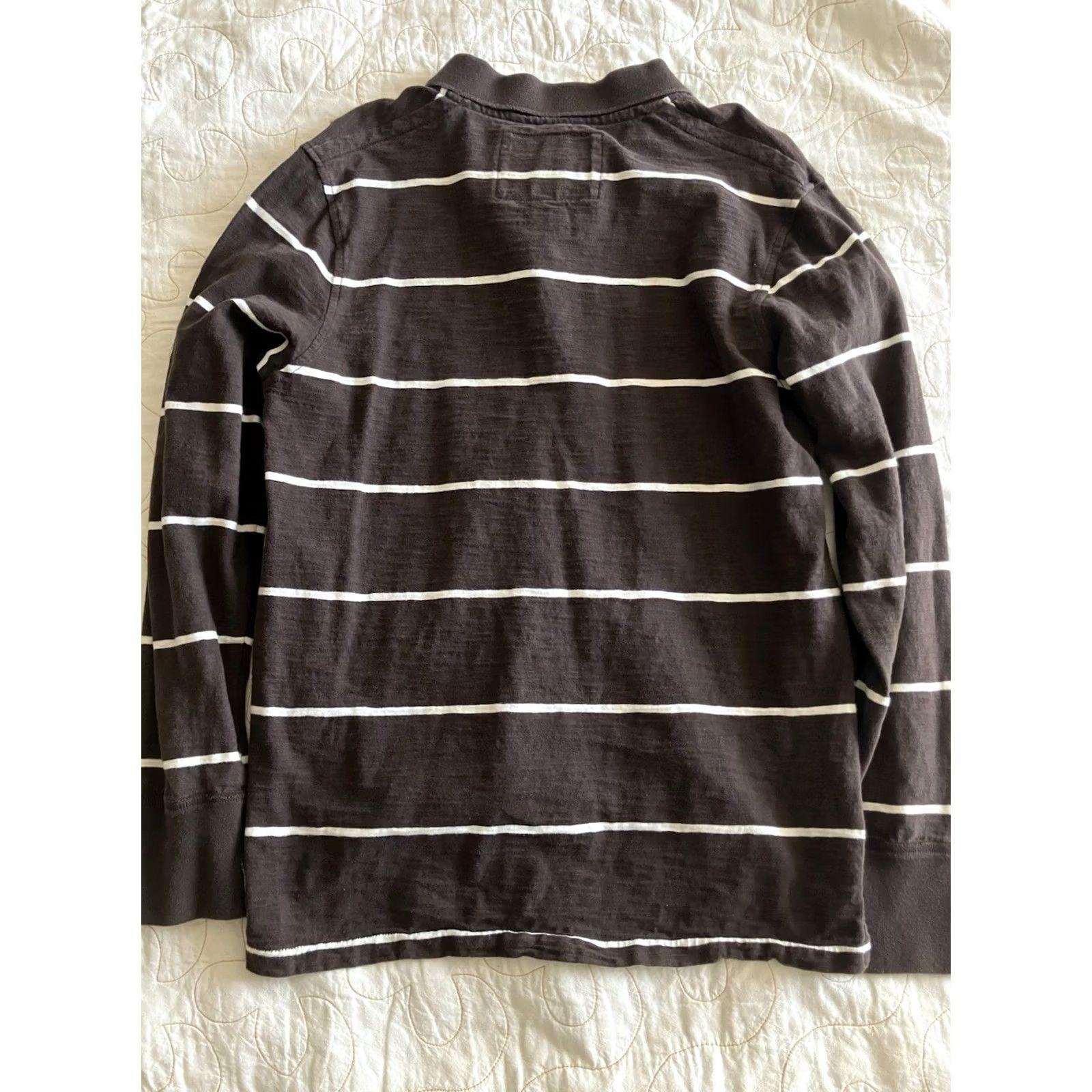 American Eagle Outfitters American Eagle Mens Polo Shirt Long Sleeve Brown Striped Eagle 1829 L Size US L / EU 52-54 / 3 - 3 Thumbnail