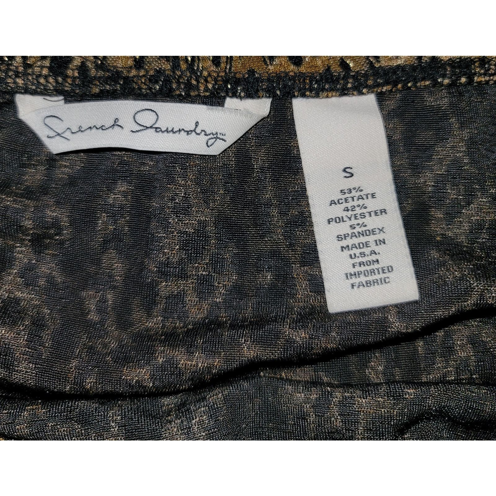 Other French Laundry Brown Gold Metallic Animal Print Skirt Small Size 30" / US 8 / IT 44 - 3 Thumbnail
