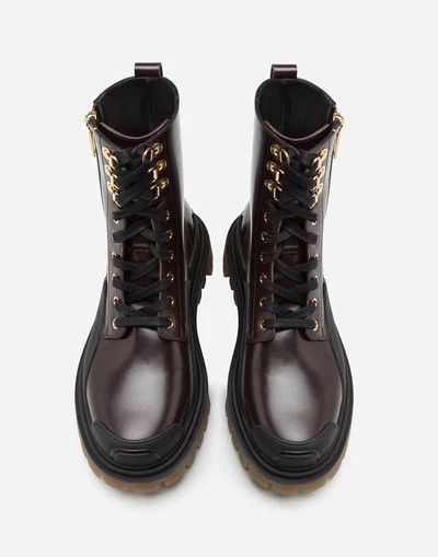 Dolce & Gabbana o1y0825 Leather Ankle Boots in Dark Brown/Black Size US 4 / IT 34 - 4 Thumbnail