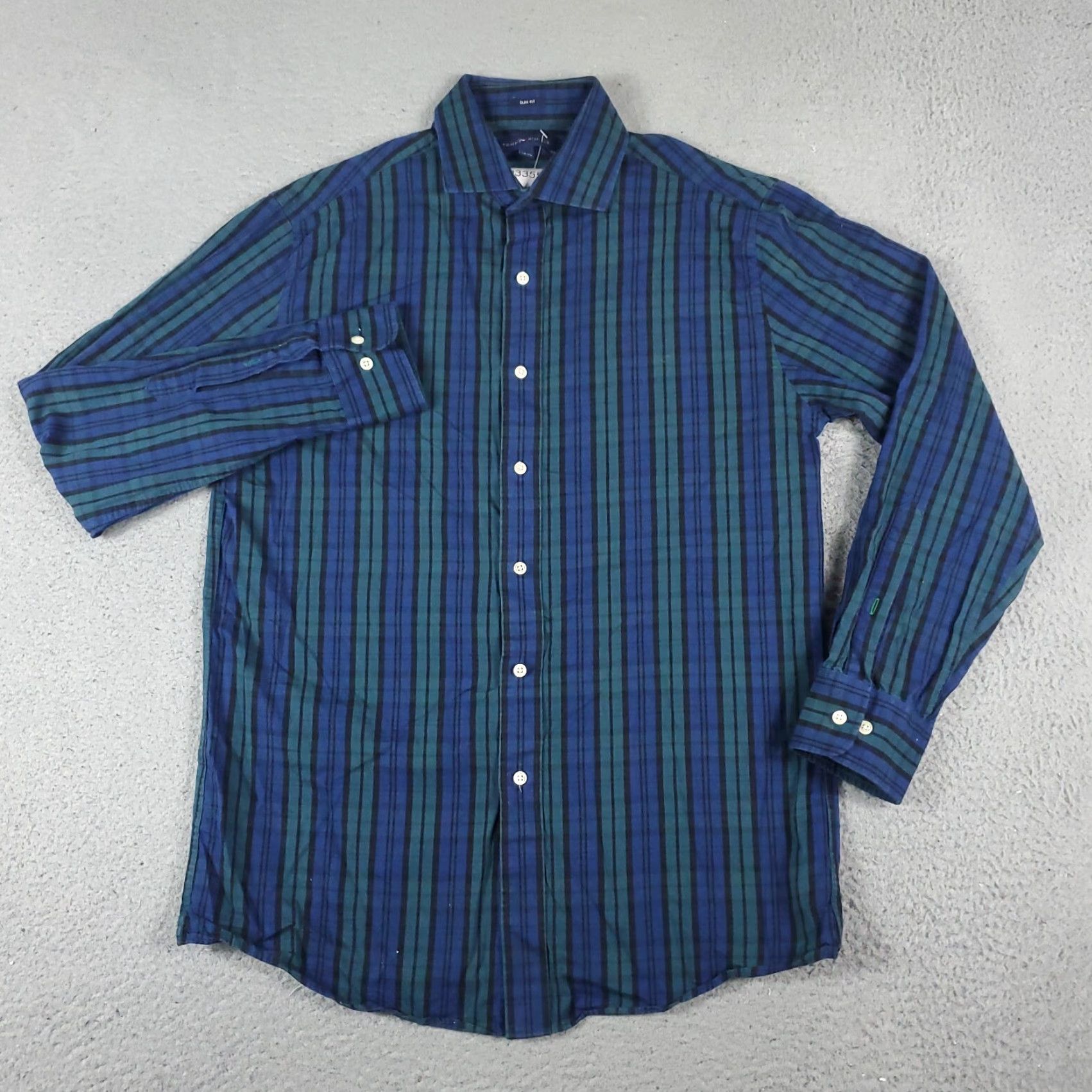Tommy Hilfiger Tommy Hilfiger Shirt Mens 15.5 Blue Plaid Dress Button Up Long Sleeve Size 40R - 2 Thumbnail