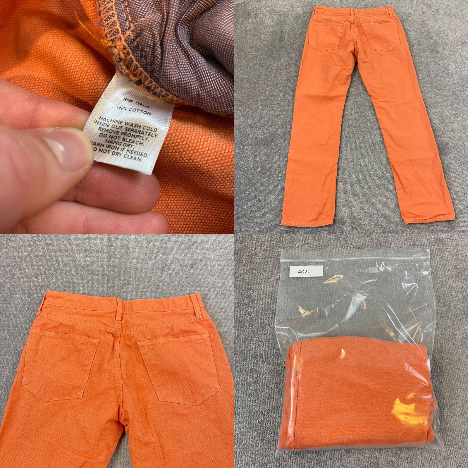 Sid Mashburn Sid Mashburn Jeans Mens 32x30 Straight Orange Button Fly Pants USA MADE 30x28.5* Denim Cotton 5-Pocket Regular Classic USA Mens Jeans Size US 32 / EU 48 - 8 Thumbnail
